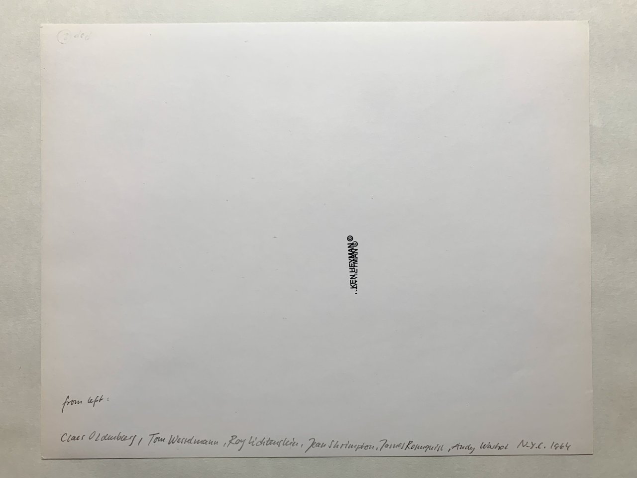 This picture shows the following artwork: Ken Heyman. Pop Art Artists, New York. 1964.