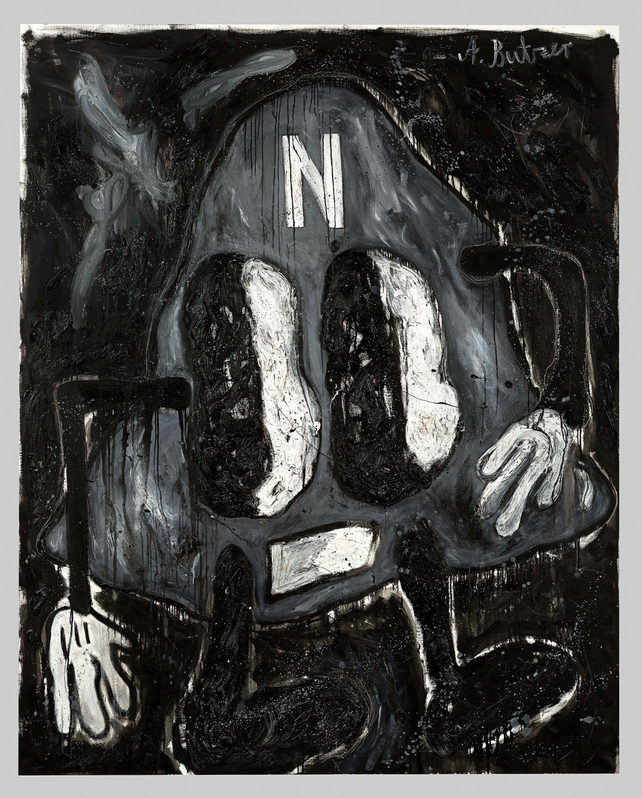 Auf diesem Bild ist das folgende Kunstwerk zu sehen: André Butzer. „Heimkunft nach N“. 2006.