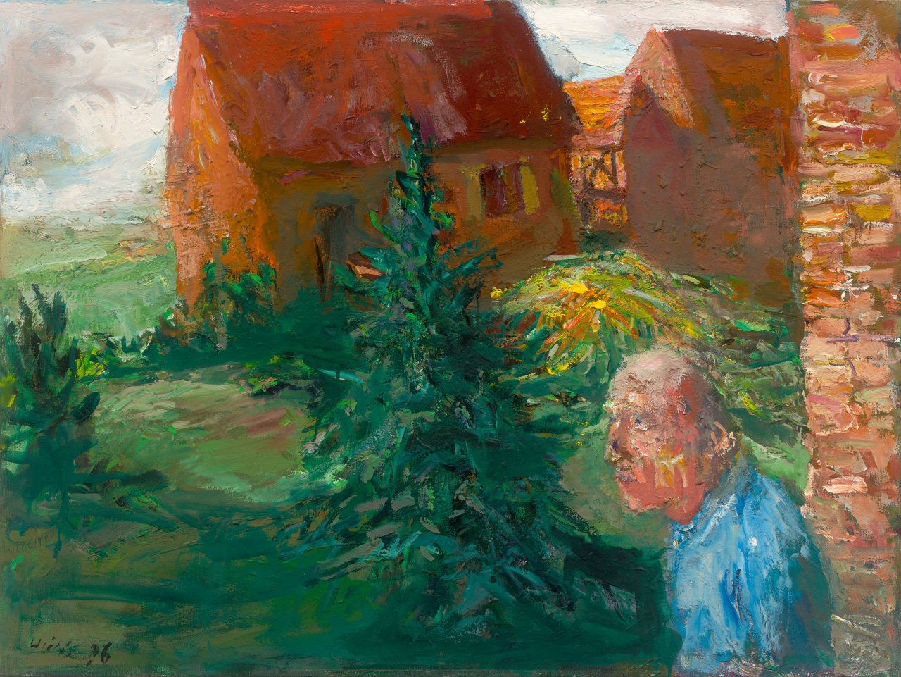 Auf diesem Bild ist das folgende Kunstwerk zu sehen: Bernhard Heisig. „Grauer Tag im Havelland“. 1996.