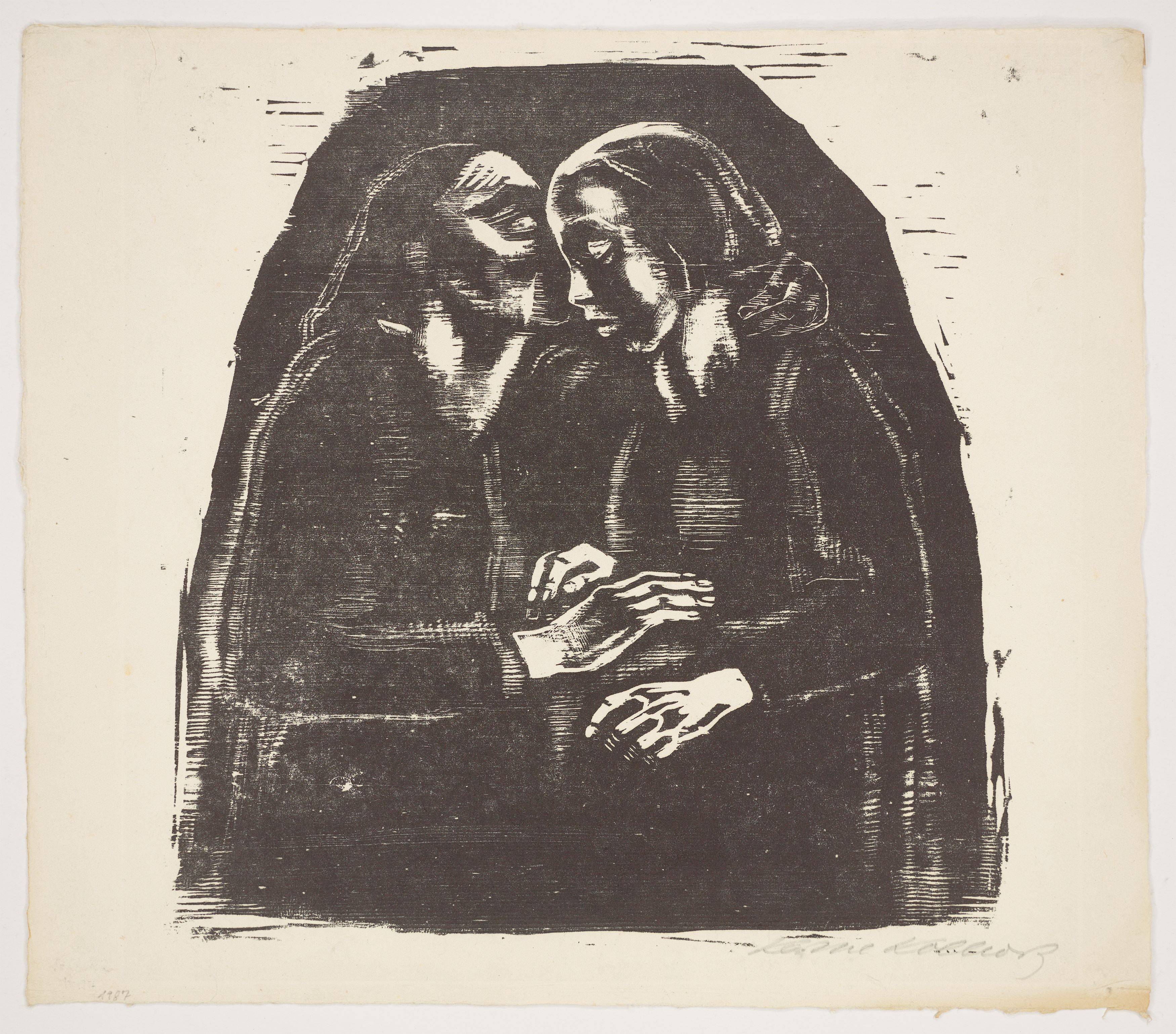 This picture shows the following artwork: Käthe Kollwitz. ”Maria und Elisabeth (Final third Version)”. 1929/30.