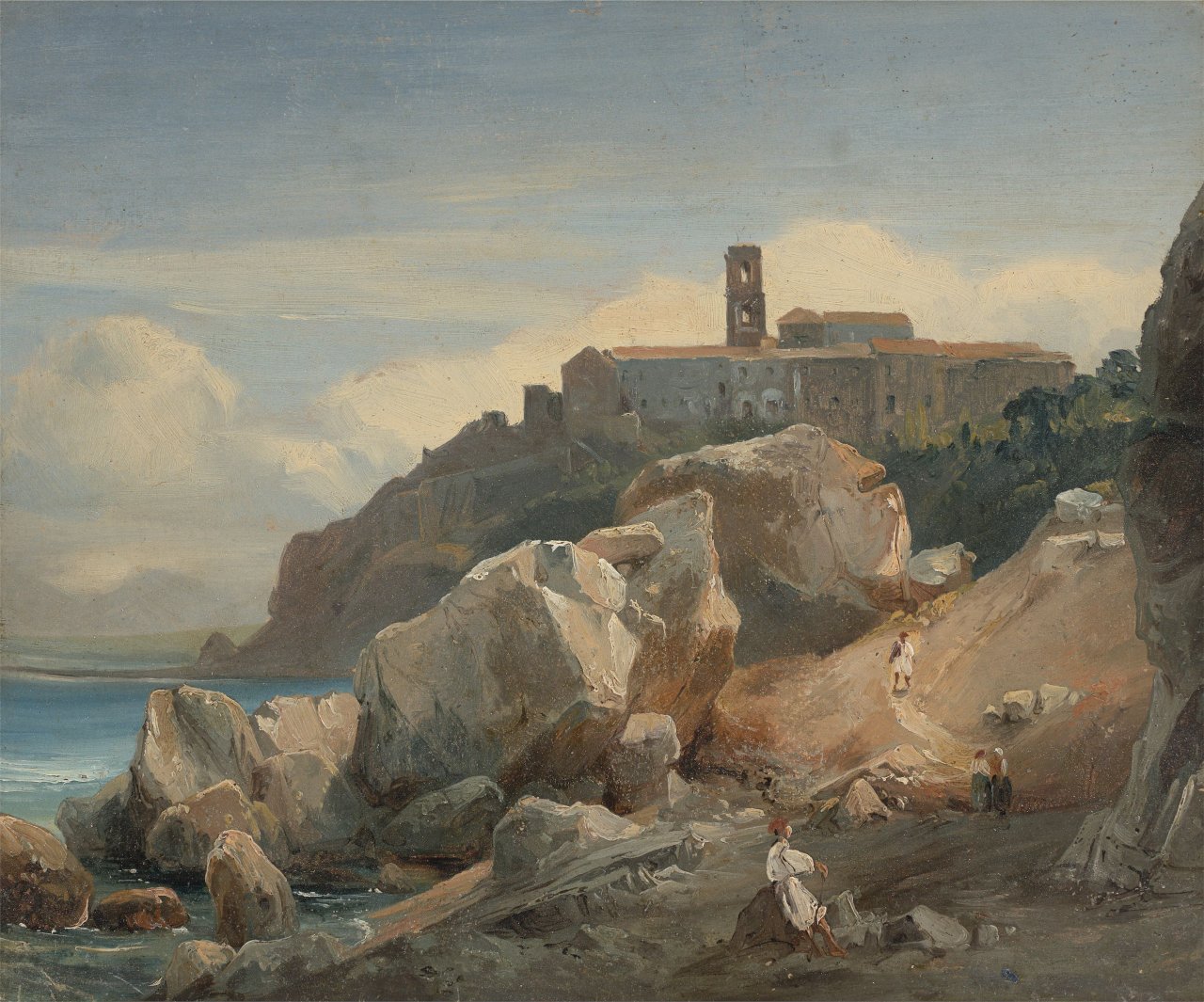 This picture shows the following artwork: Augustin Enfantin (?). Eglise de la Madona de Pozzano de Castelli.