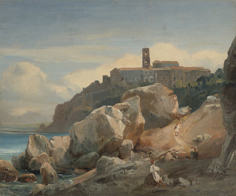 This picture shows the following artwork: Augustin Enfantin (?). Eglise de la Madona de Pozzano de Castelli.