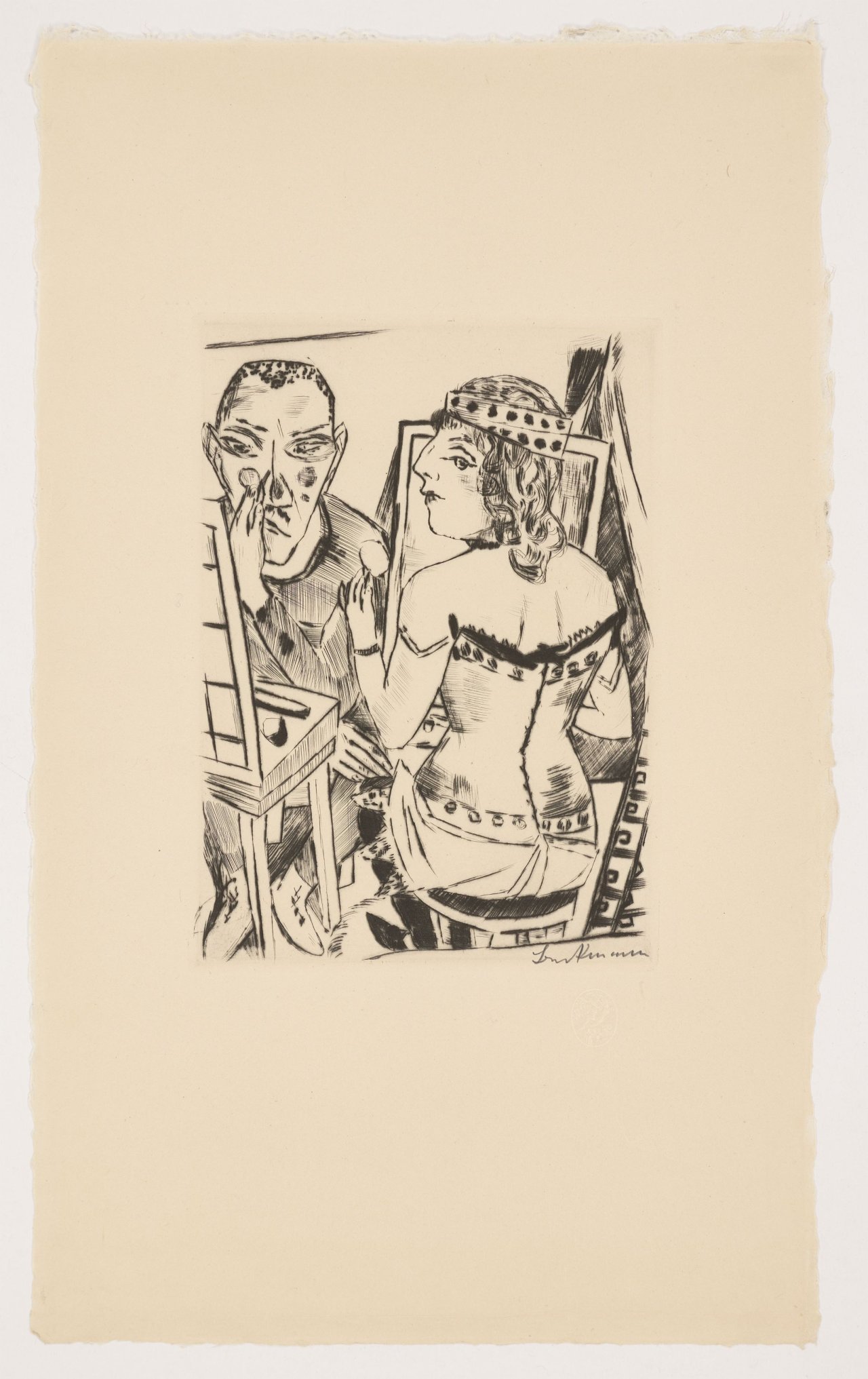 This picture shows the following artwork: Max Beckmann. ”Garderobe”. 1921.