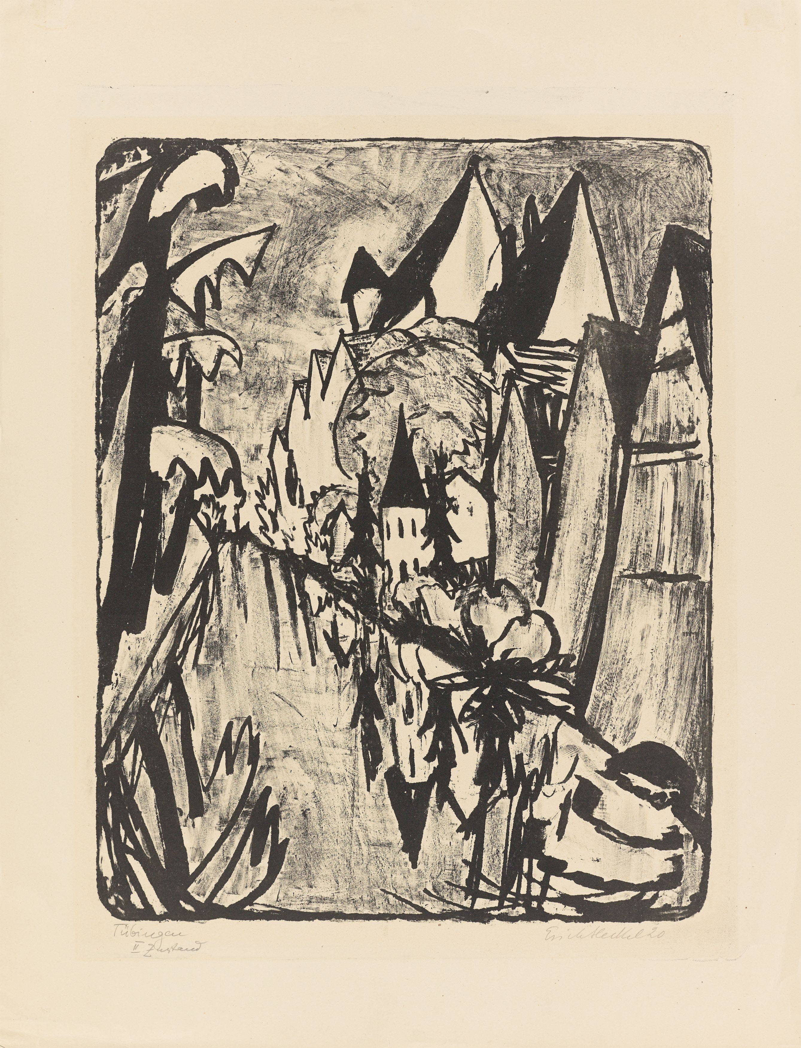 This picture shows the following artwork: Erich Heckel. ”Tübingen”. 1920.