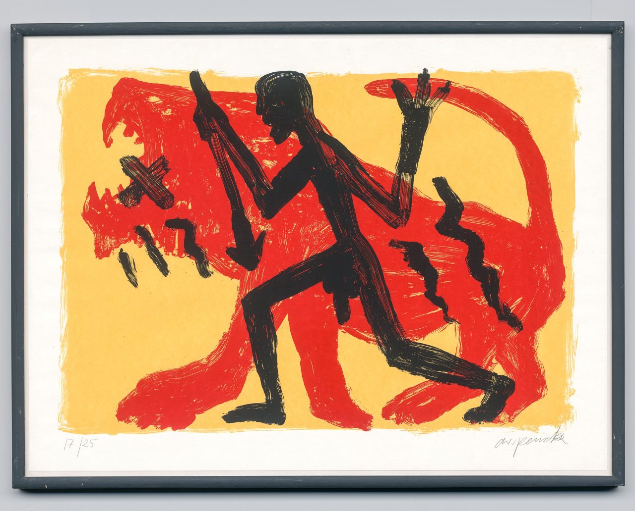 Auf diesem Bild ist das folgende Kunstwerk zu sehen: A.R. Penck. Aus: „Jäger“. 1994.