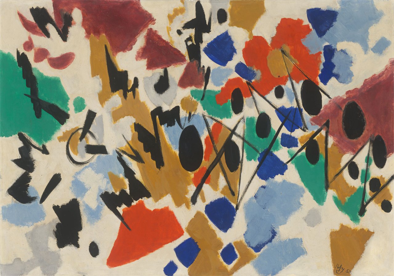 Auf diesem Bild ist das folgende Kunstwerk zu sehen: Ernst Wilhelm Nay. „Mutation“. 1953.
