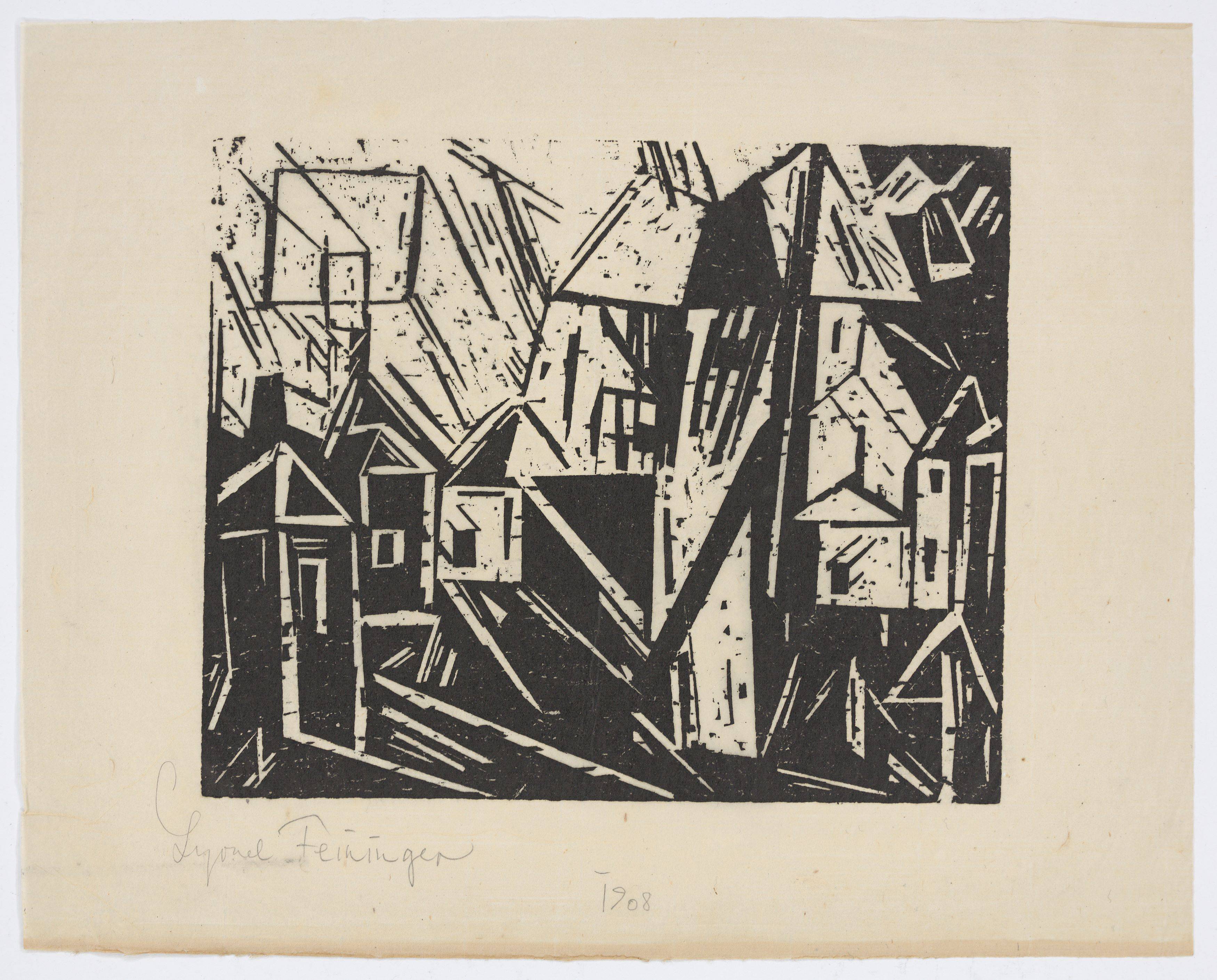 This picture shows the following artwork: Lyonel Feininger. ”Dorf”. 1919.