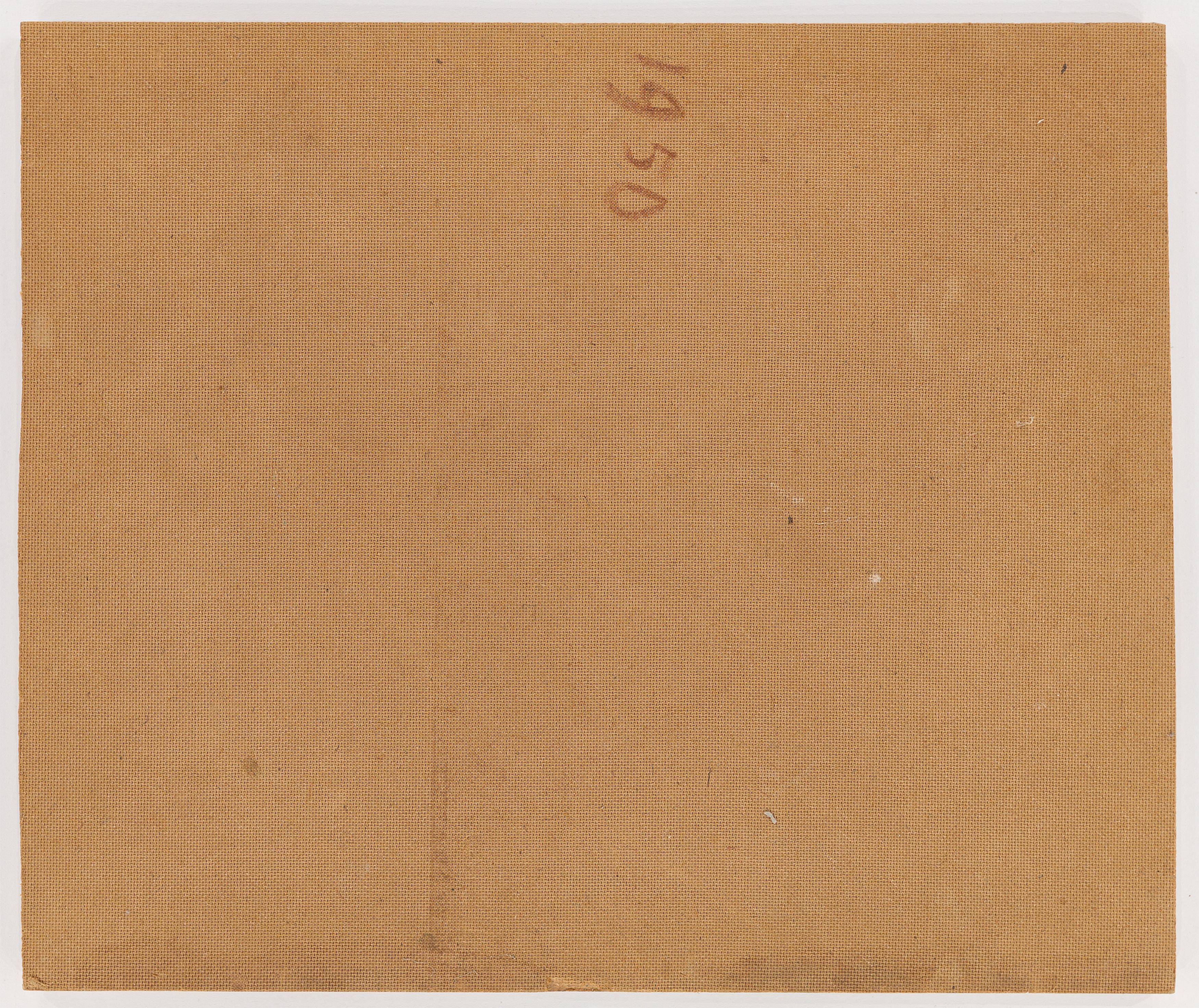 This picture shows the following artwork: Hermann Bachmann. Landscape with a figure from behind. 1950.