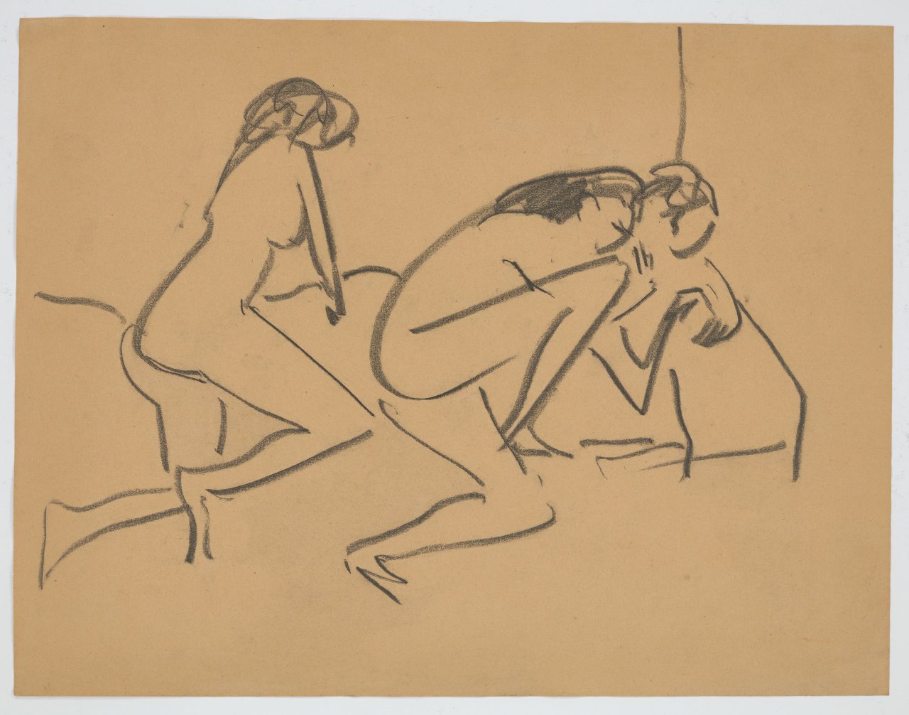 This picture shows the following artwork: Ernst Ludwig Kirchner. Group of nudes. Circa 1909.