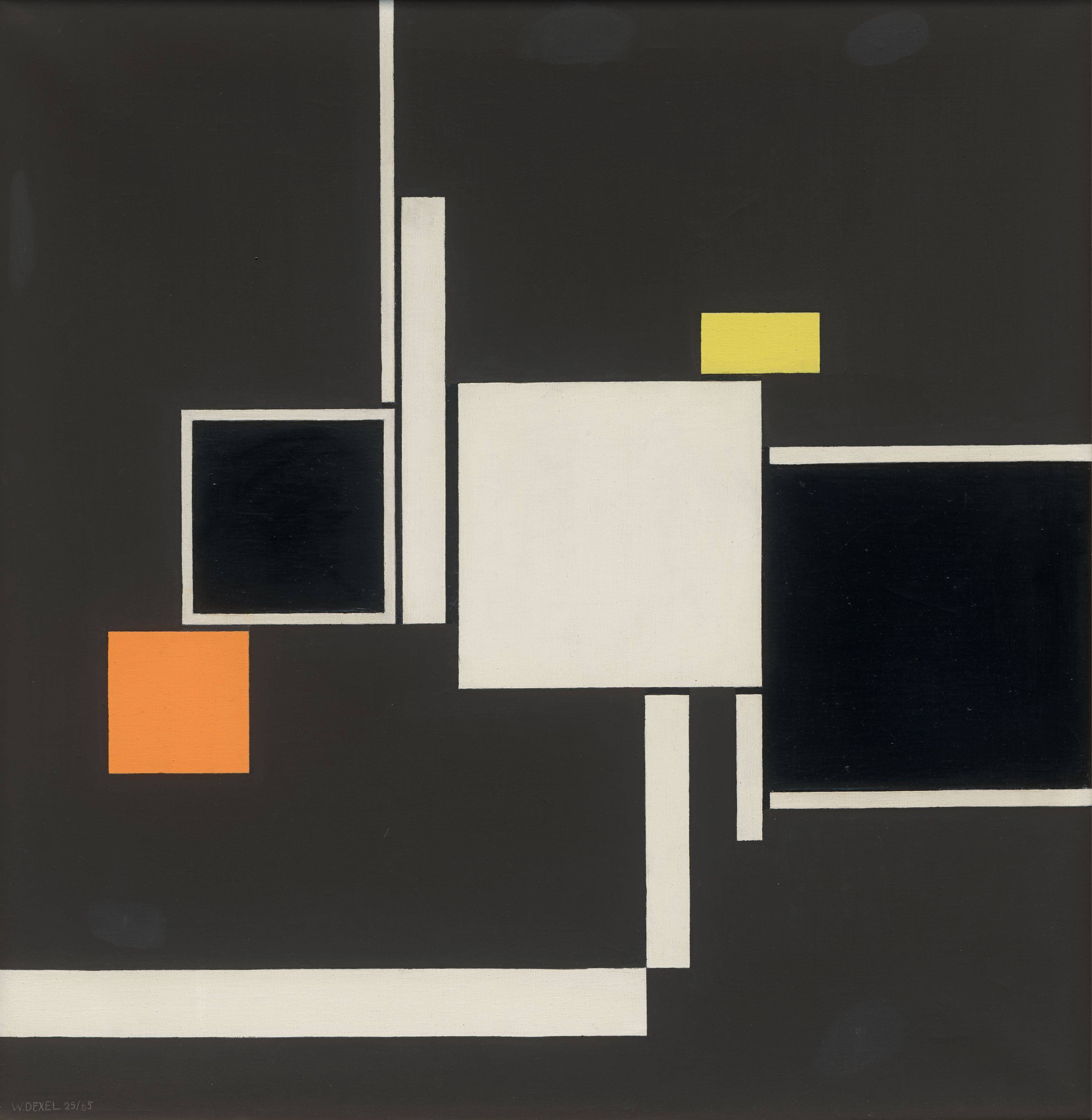 Auf diesem Bild ist das folgende Kunstwerk zu sehen: Walter Dexel. „Quadrate 25“. 1925/65.