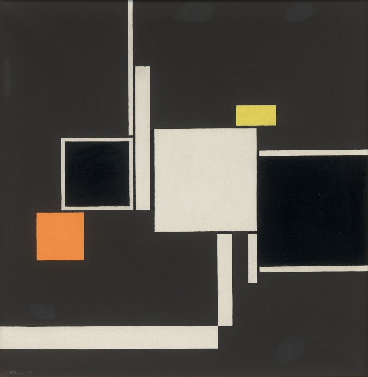 Auf diesem Bild ist das folgende Kunstwerk zu sehen: Walter Dexel. „Quadrate 25“. 1925/65.