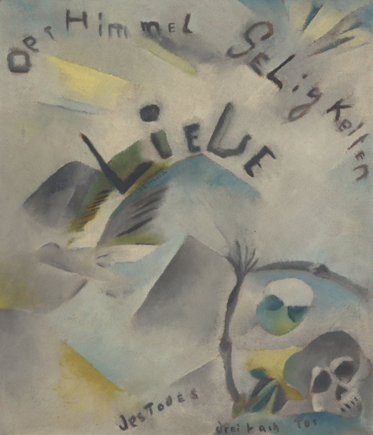 This picture shows the following artwork: Curt Ehrhardt. ”Der Himmel Seligkeiten - Liebe - Des Todes dreifach Tor.”. 1921.