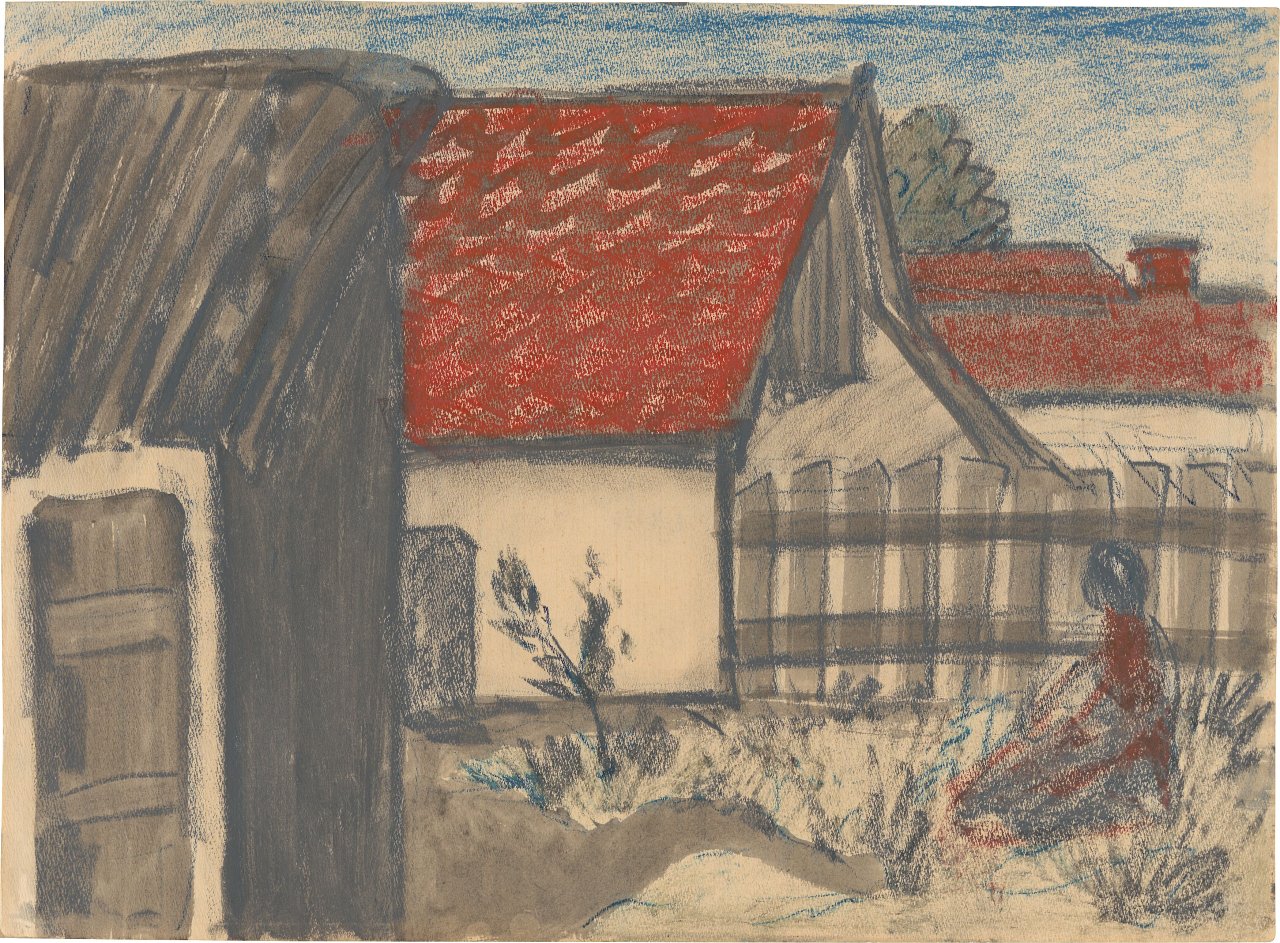 This picture shows the following artwork: Otto Mueller. ”Alte Häuser”. Circa 1927.