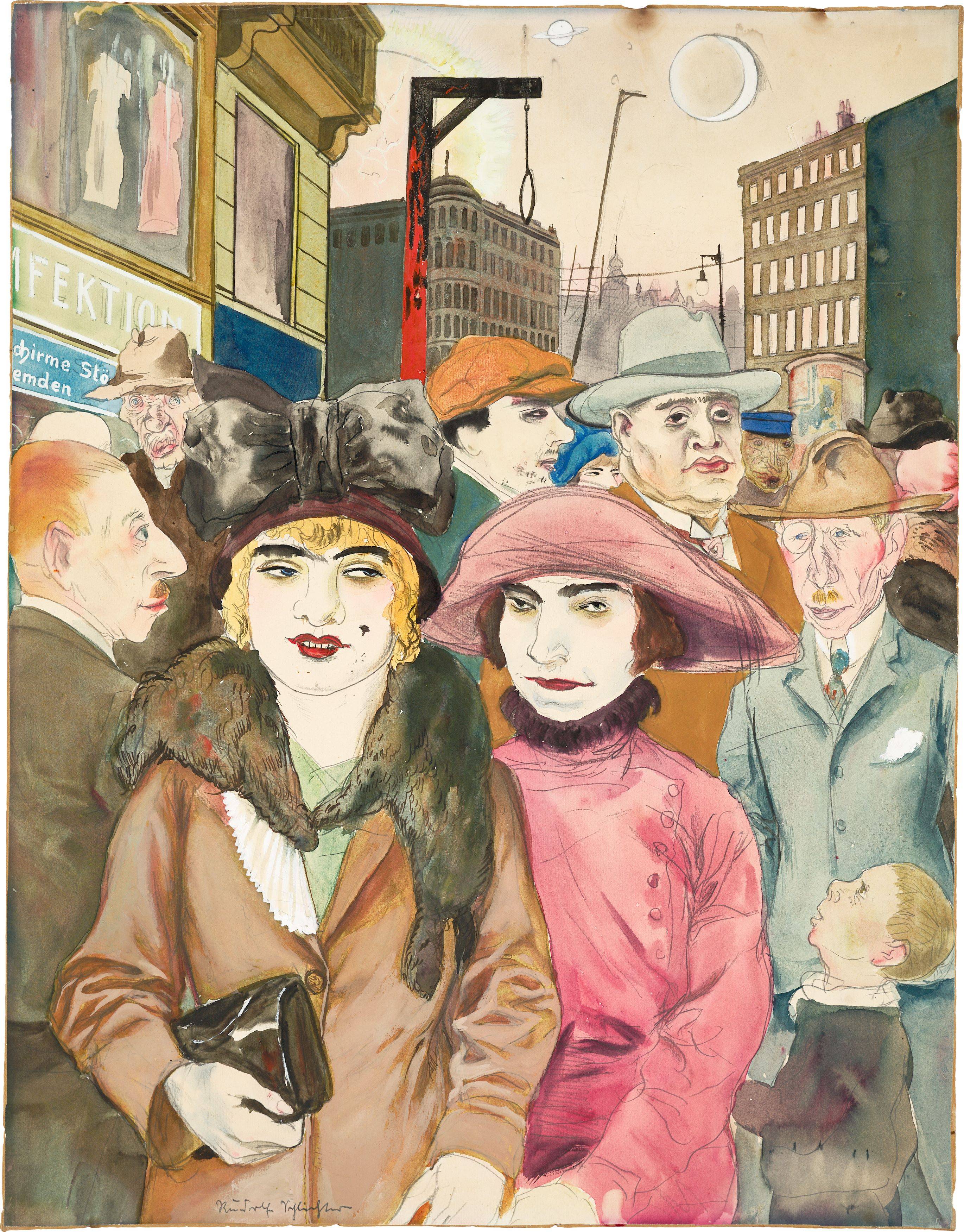 Auf diesem Bild ist das folgende Kunstwerk zu sehen: Rudolf Schlichter. Hausvogteiplatz. 1926.