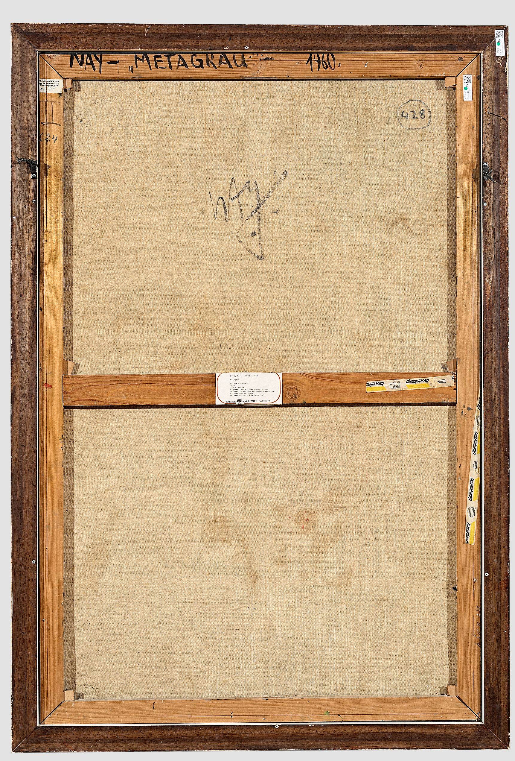 Auf diesem Bild ist das folgende Kunstwerk zu sehen: Ernst Wilhelm Nay. „Metagrau“. 1960.