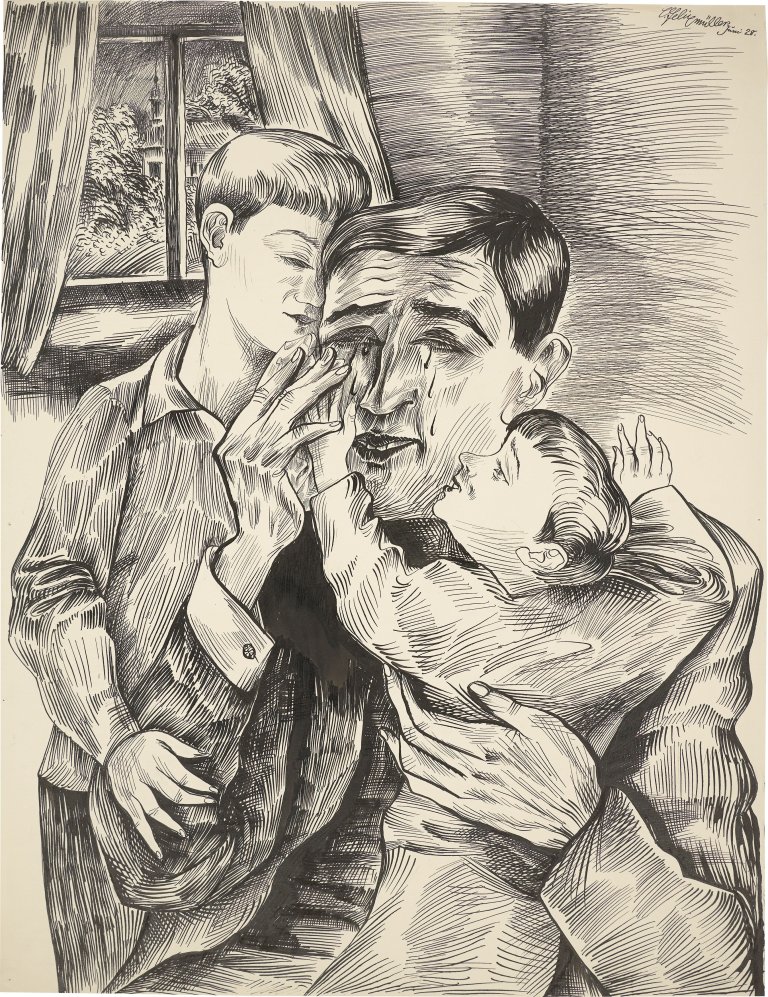 This picture shows the following artwork: Conrad Felixmüller. ”Kummer und Tränen”. 1928.