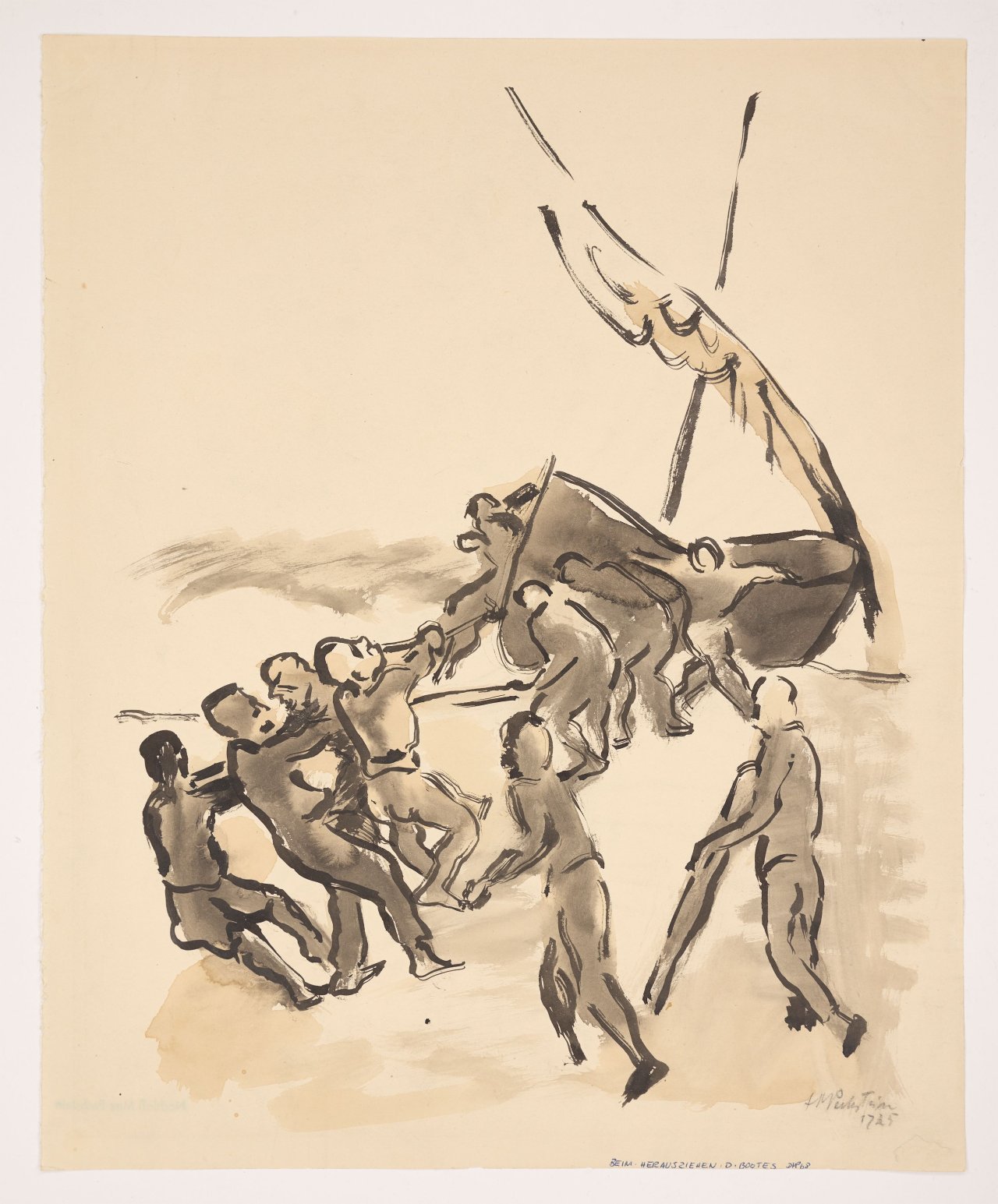 This picture shows the following artwork: Max Pechstein. ”Beim Herausziehen des Bootes”. 1925.