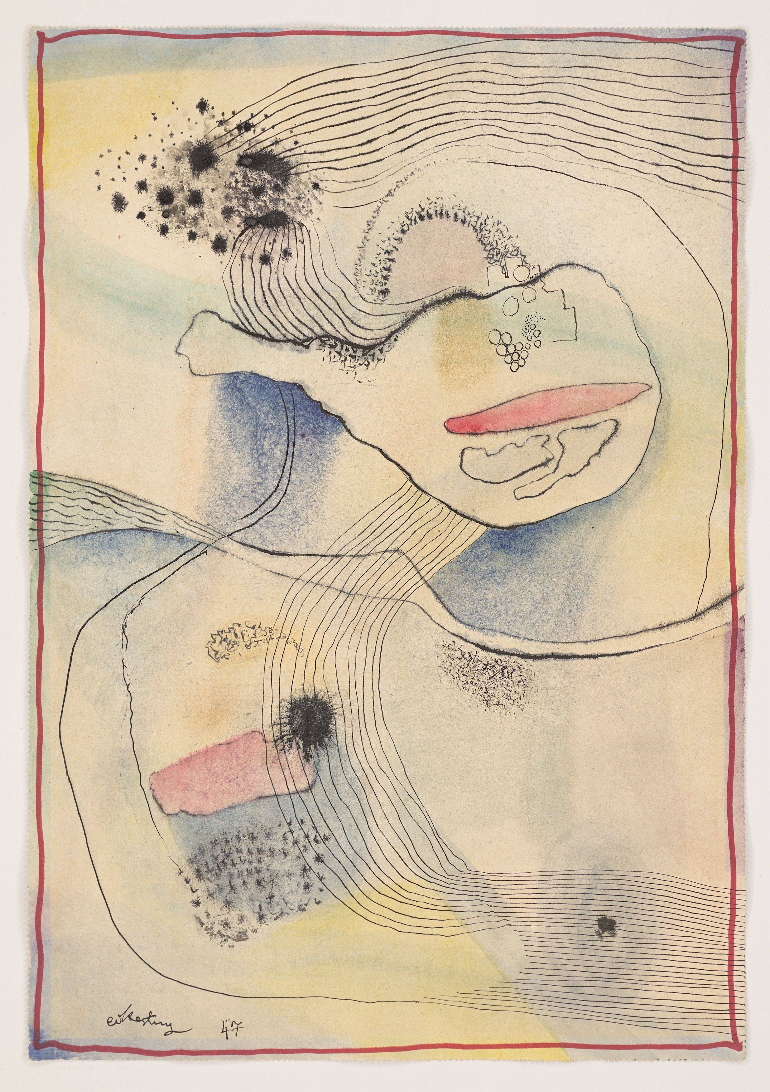 This picture shows the following artwork: Edmund Kesting. ”Taifun”. 1947.