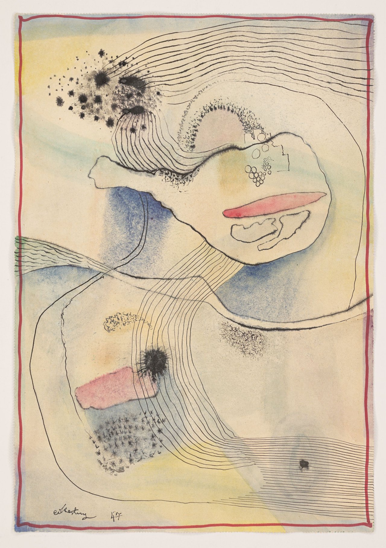 This picture shows the following artwork: Edmund Kesting. ”Taifun”. 1947.