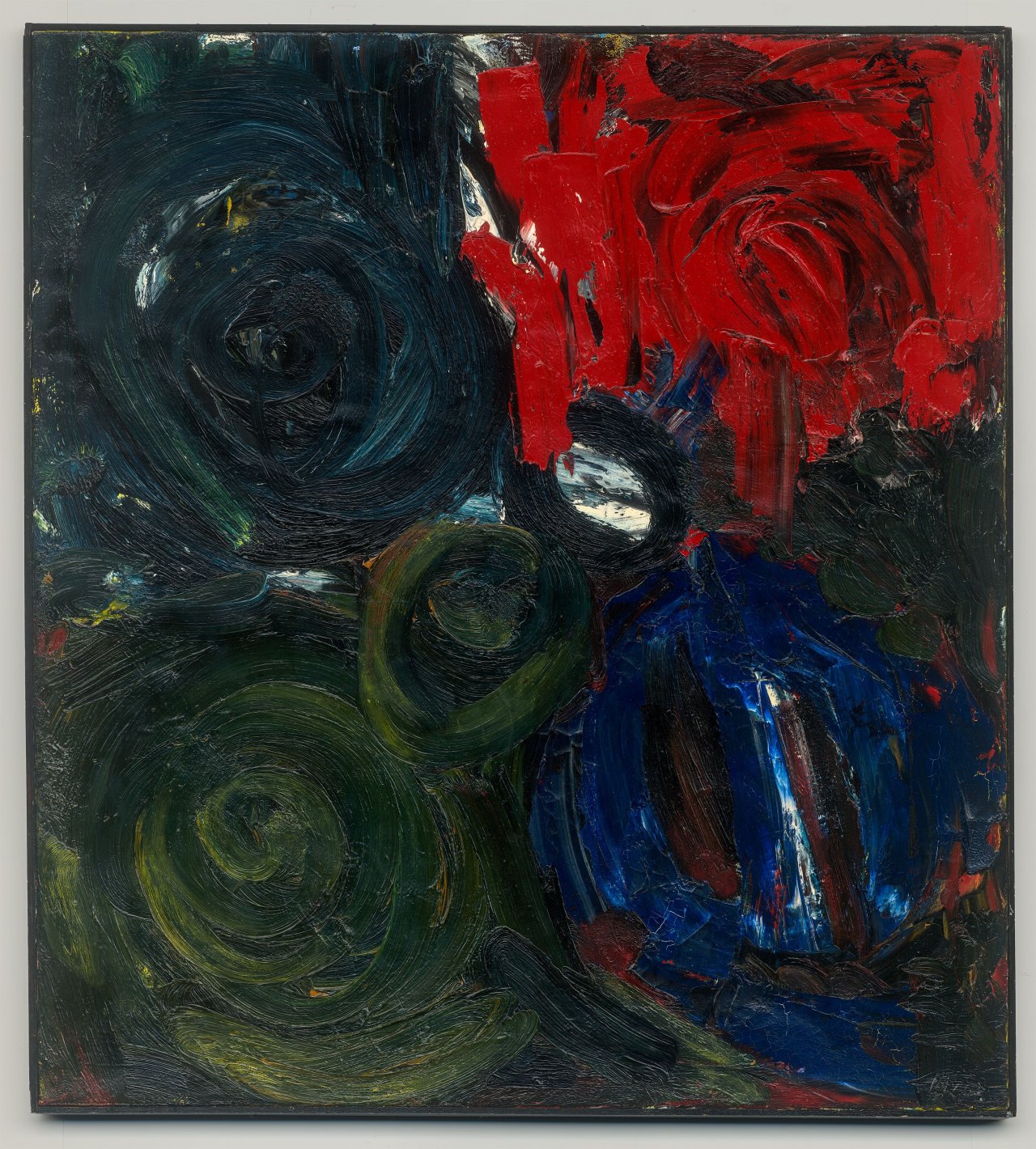 This picture shows the following artwork: Ernst Wilhelm Nay. ”Im Dunkel – Feuer”. 1963.