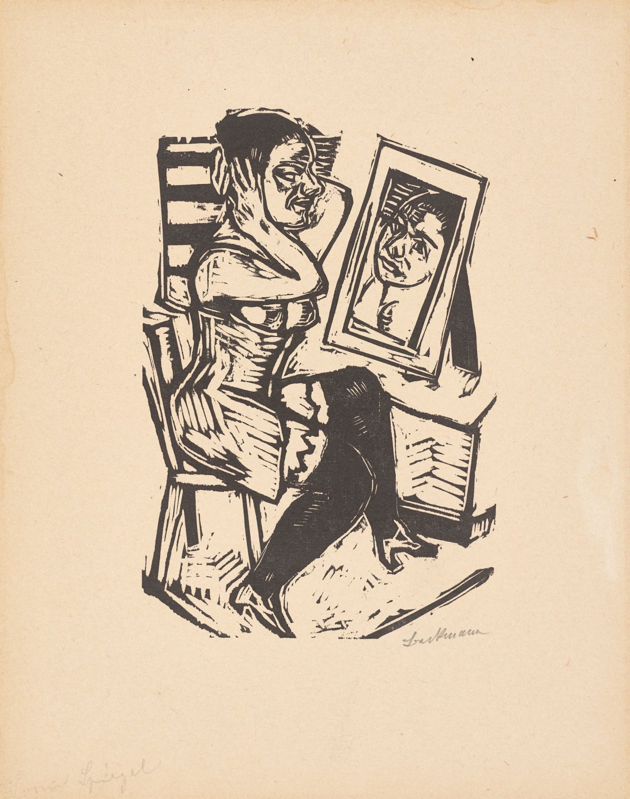 Auf diesem Bild ist das folgende Kunstwerk zu sehen: Max Beckmann. „Toilette“. 1923.