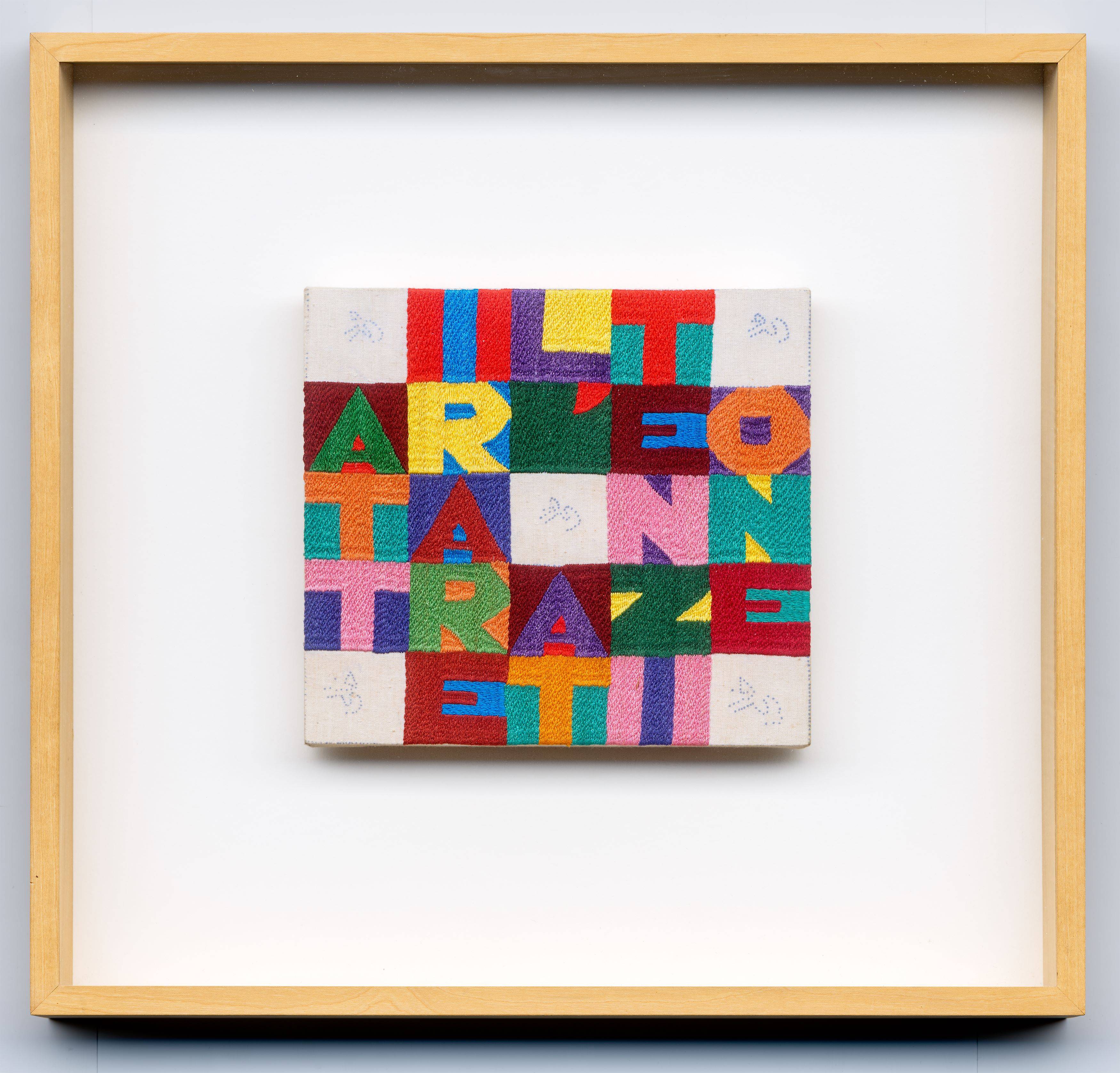 This picture shows the following artwork: Alighiero Boetti. ”Attirare l´attenzione”. 1987.