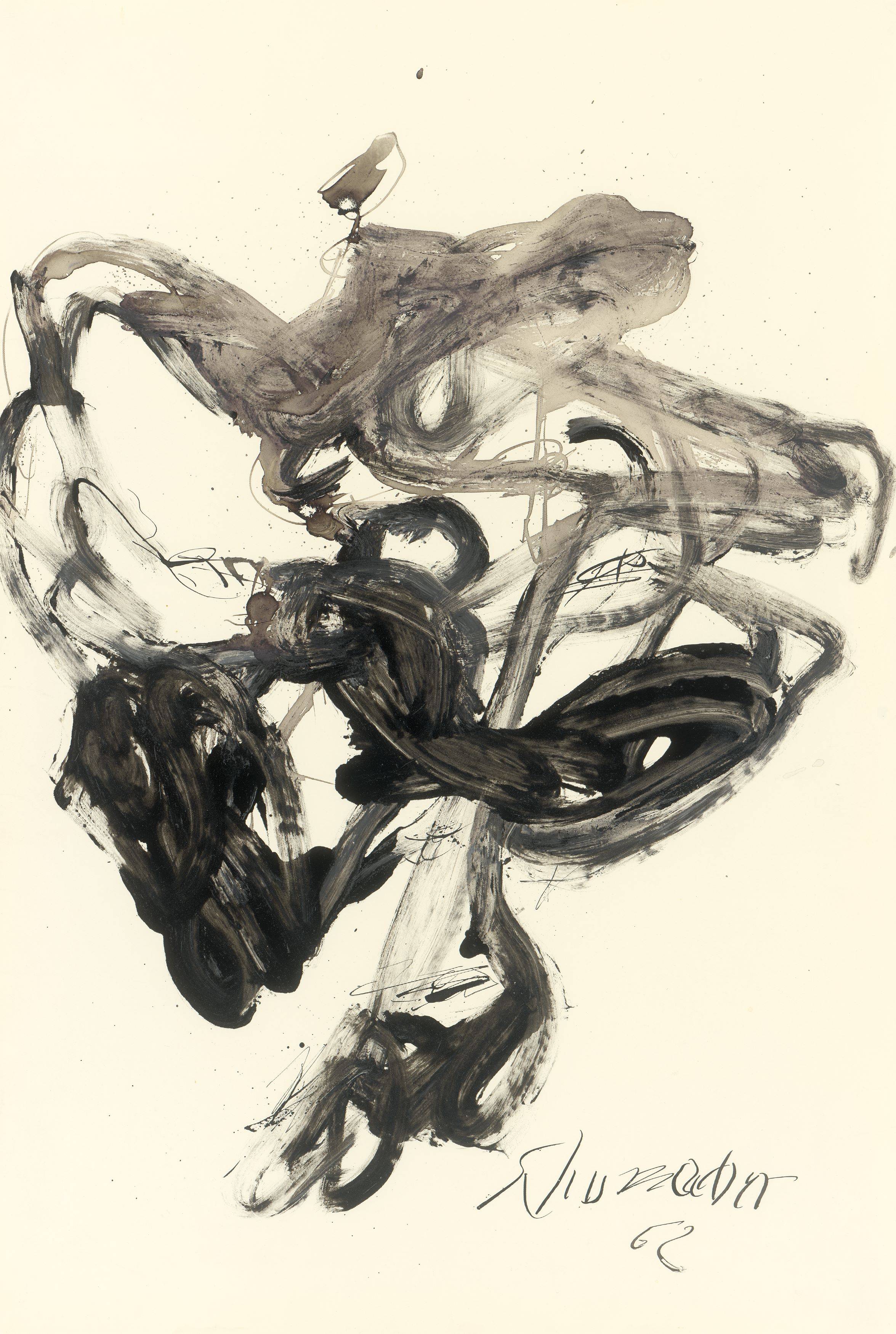 This picture shows the following artwork: Emil Schumacher. Untitled. 1962.