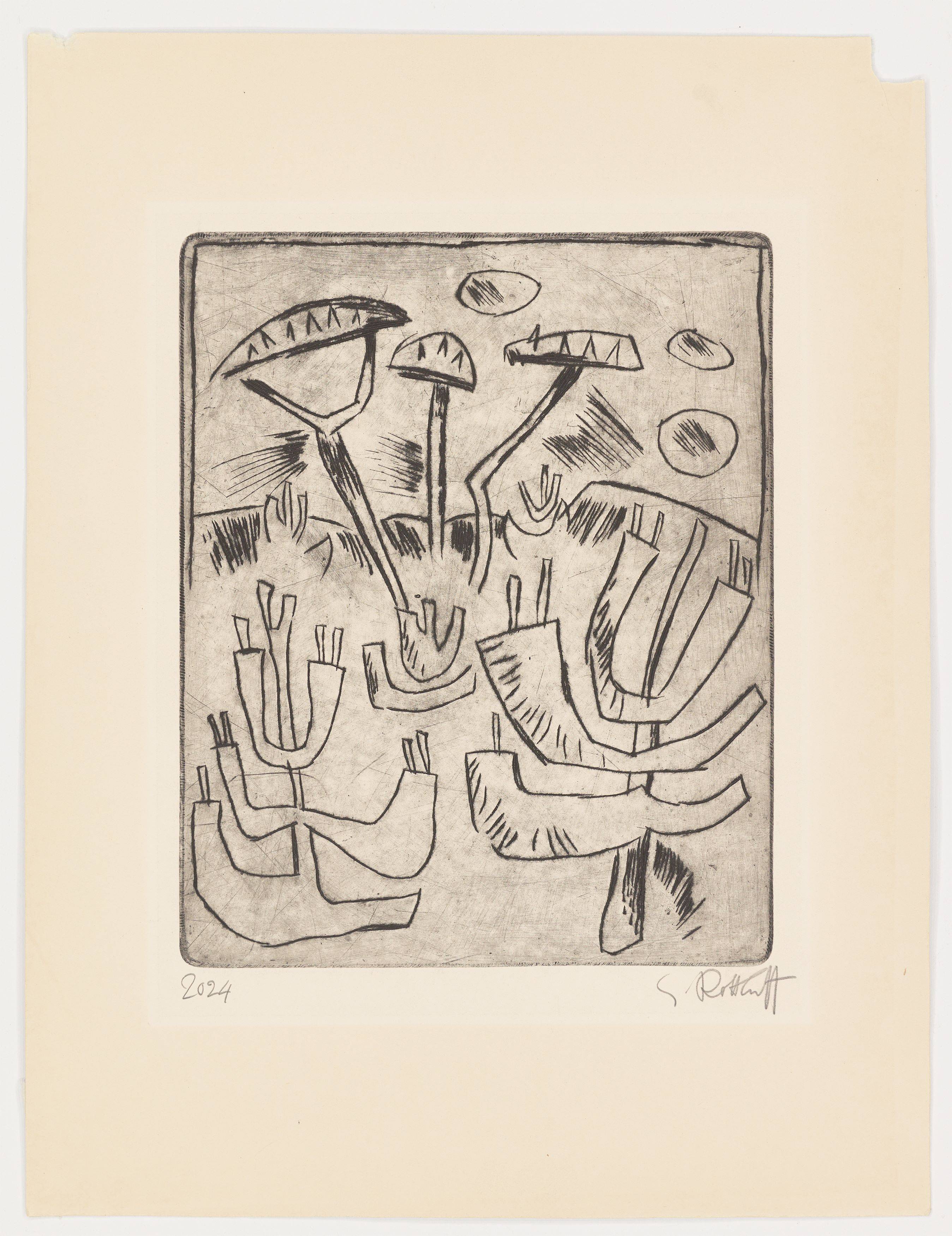Auf diesem Bild ist das folgende Kunstwerk zu sehen: Karl Schmidt-Rottluff. „Kiefernwald im Frühling“. 1920.