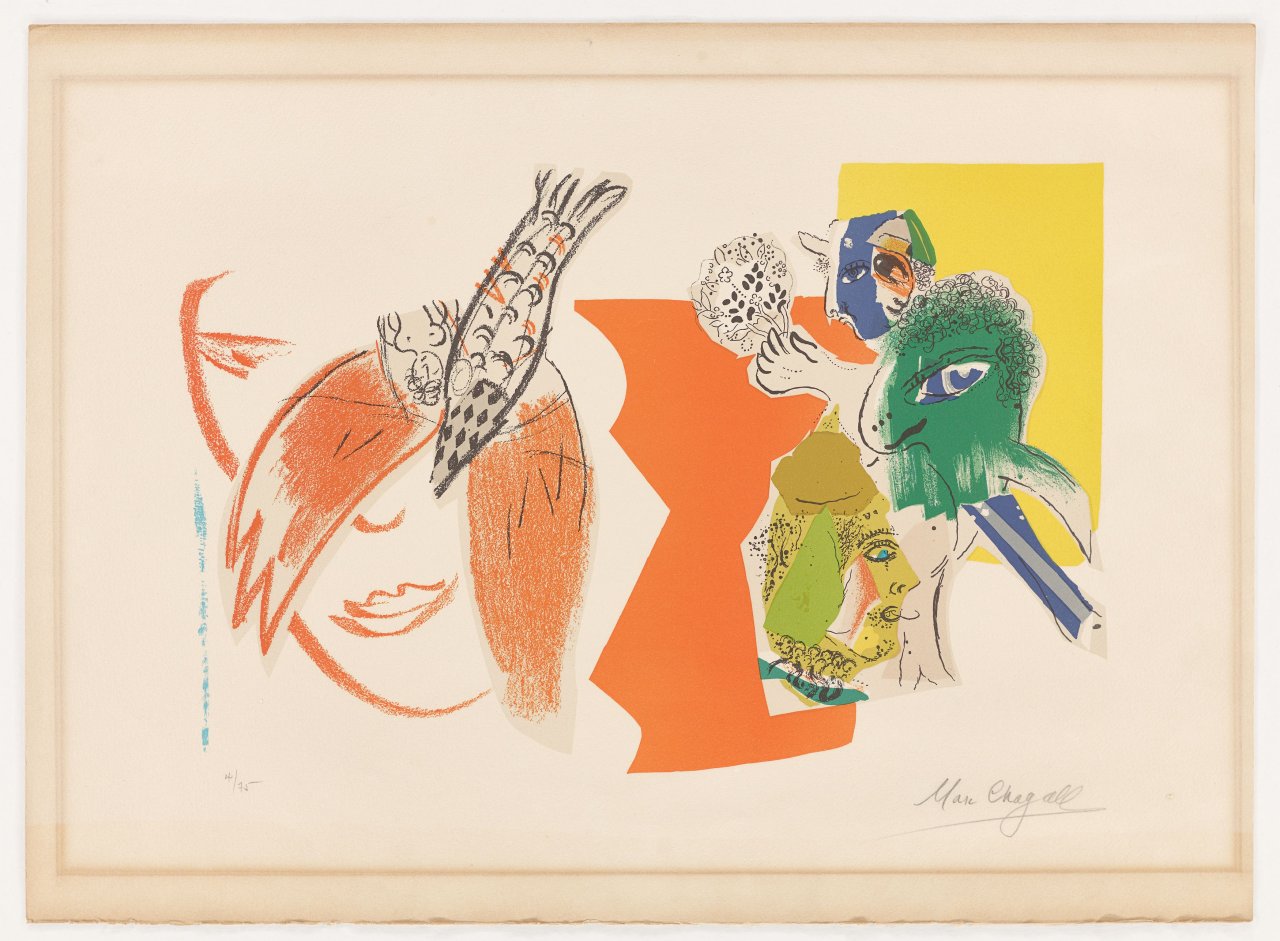 Auf diesem Bild ist das folgende Kunstwerk zu sehen: Marc Chagall. „Composition pour XXe Siècle“. 1966.