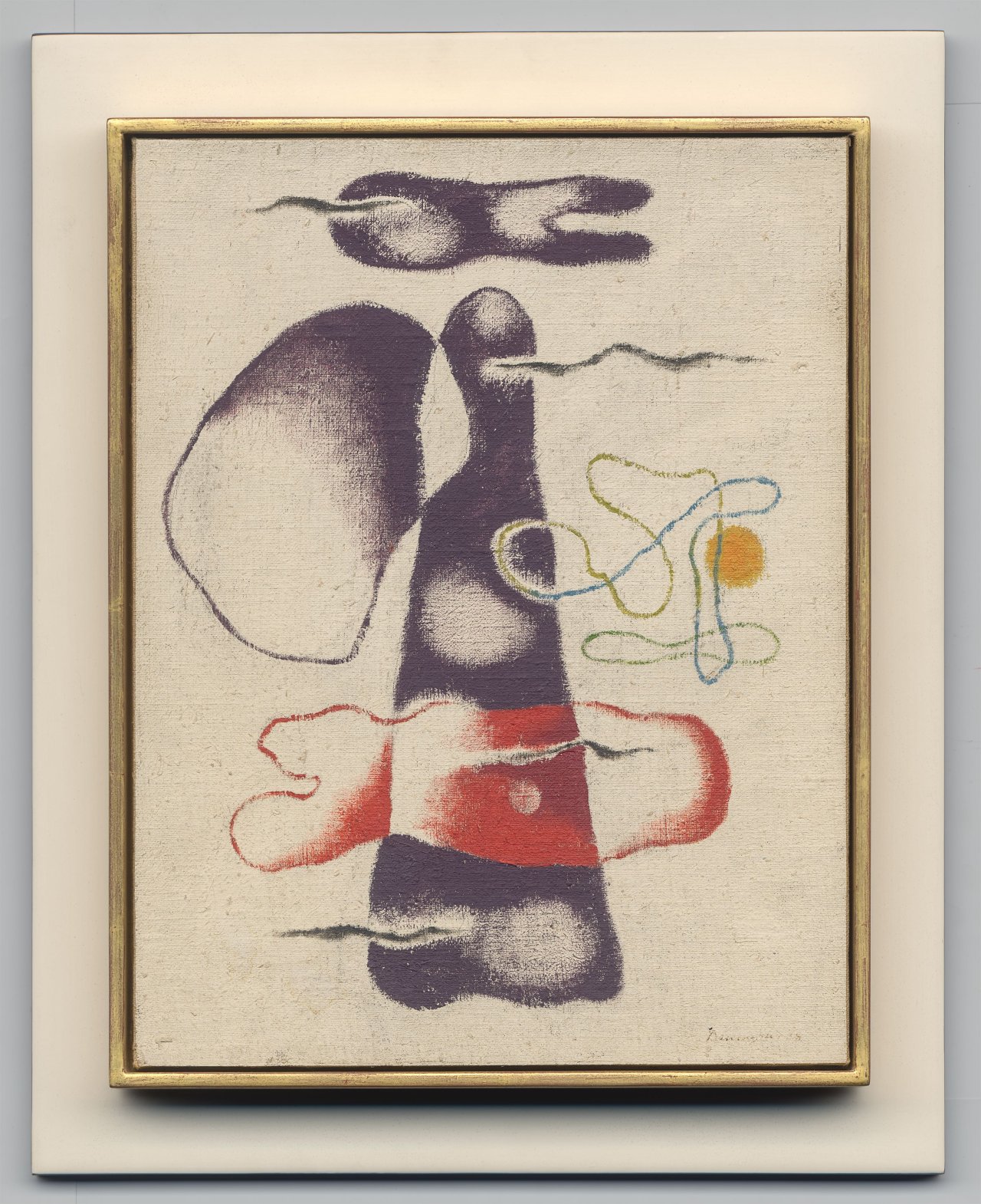 This picture shows the following artwork: Willi Baumeister. ”Mit zwei Lineamenten”. 1938.