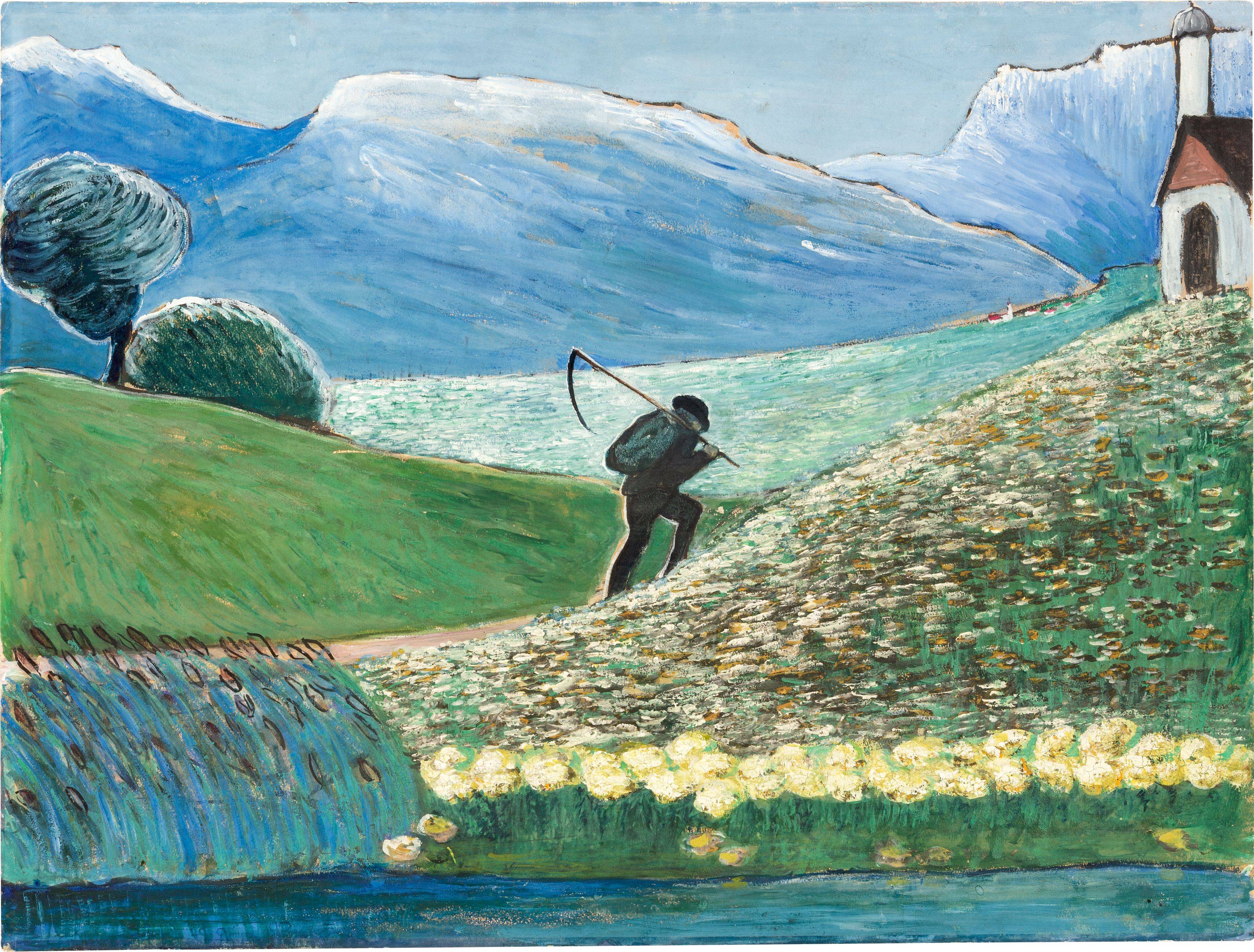 Auf diesem Bild ist das folgende Kunstwerk zu sehen: Marianne von Werefkin. „Der Schnitter“. Um 1910.