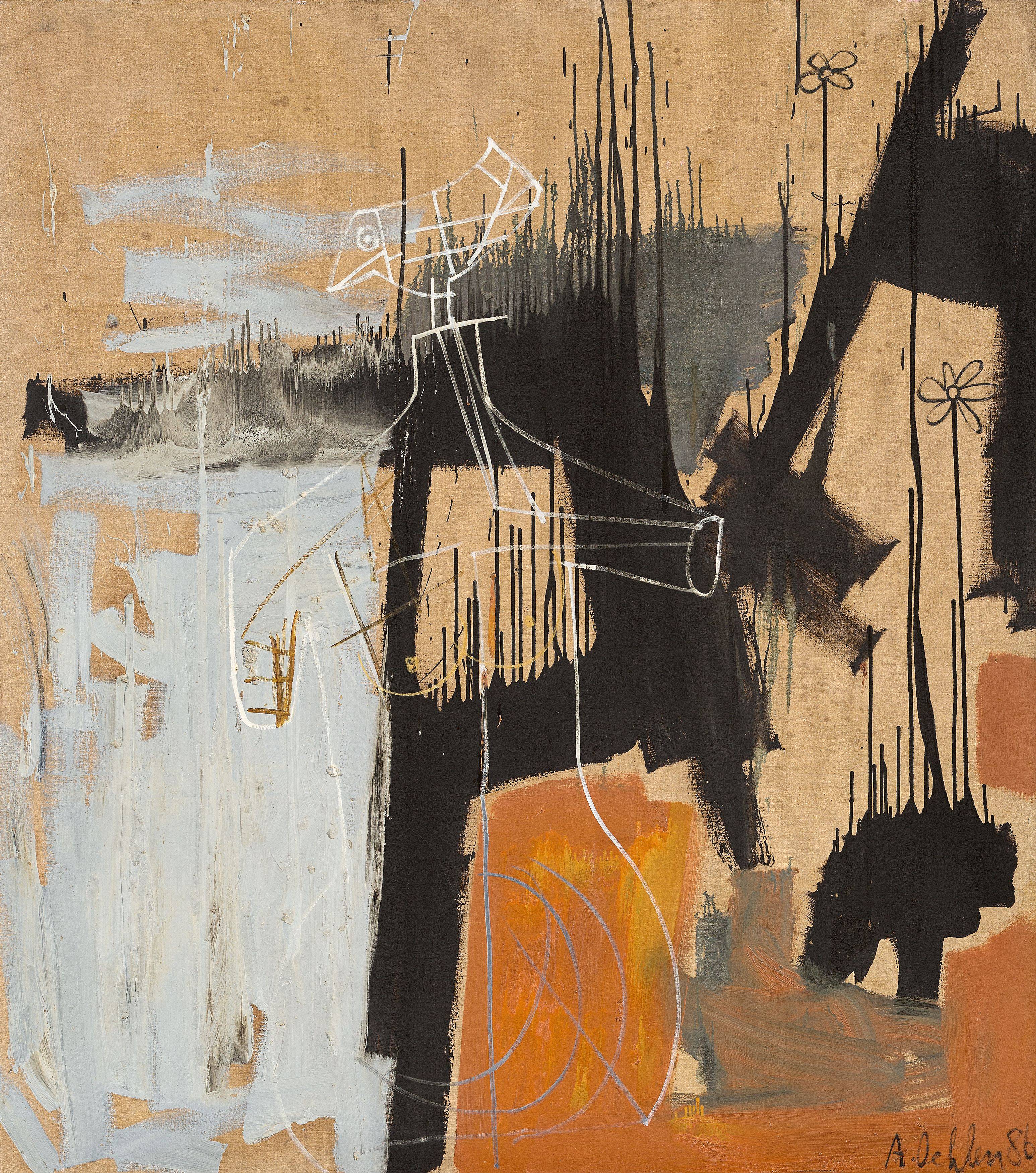 Auf diesem Bild ist das folgende Kunstwerk zu sehen: Albert Oehlen. Ohne Titel. 1986.