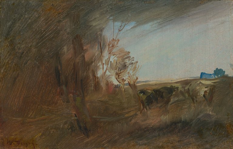 Auf diesem Bild ist das folgende Kunstwerk zu sehen: Wilhelm Busch. „Am Waldrand“.