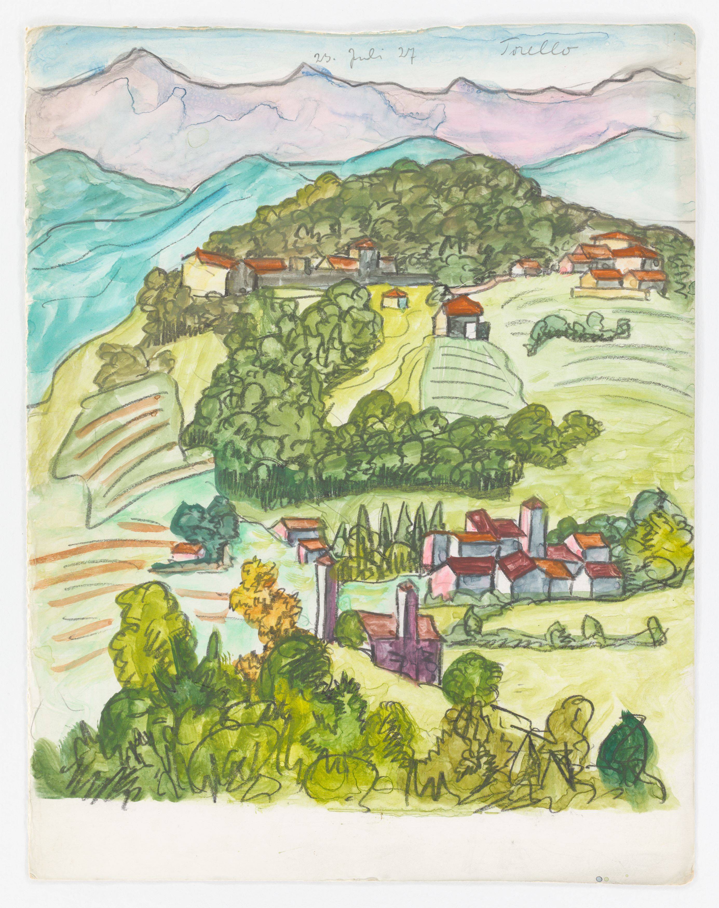 This picture shows the following artwork: Hermann Hesse. Torello (23. Juli 27). 1927.