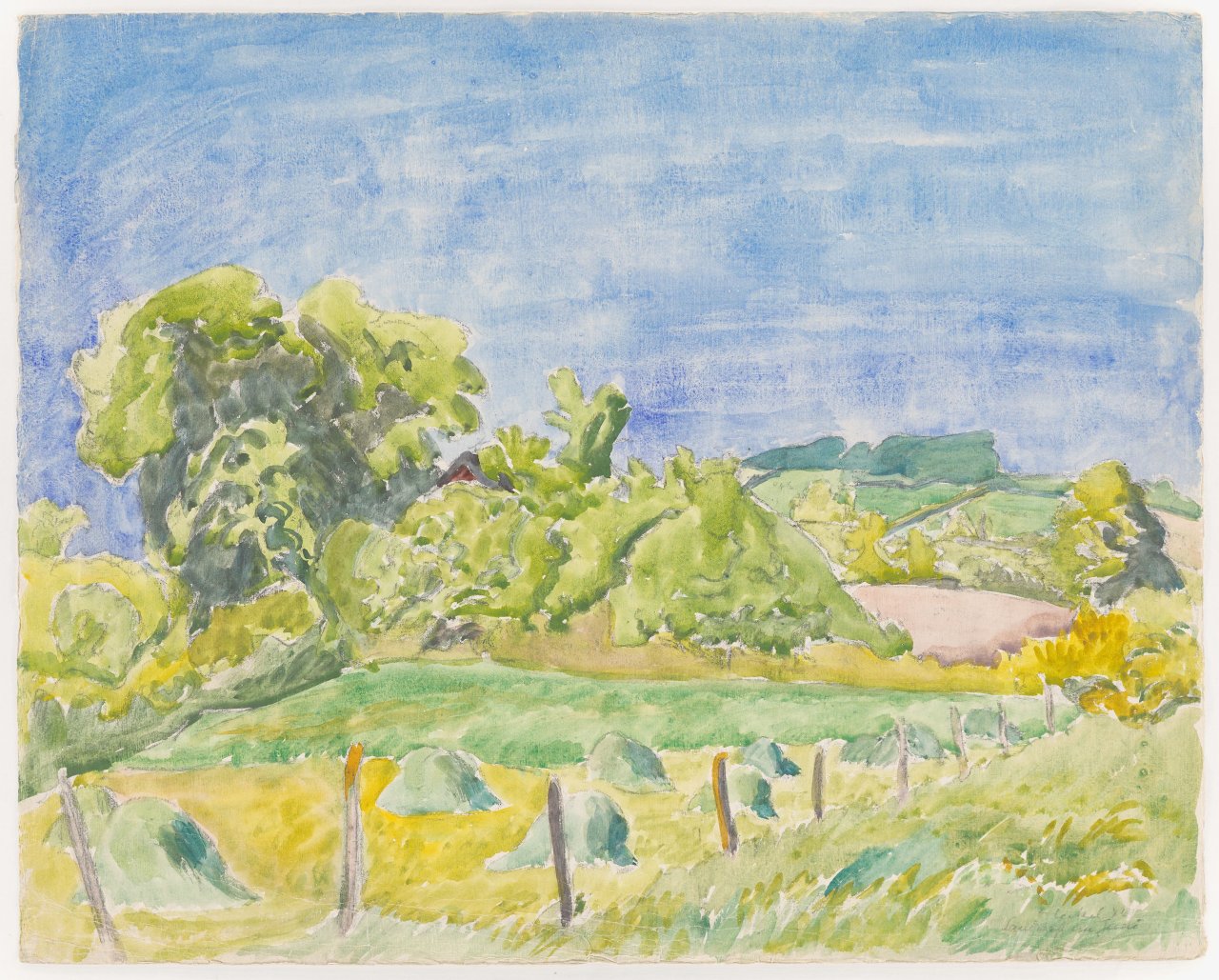 Auf diesem Bild ist das folgende Kunstwerk zu sehen: Erich Heckel. „Landschaft im Juni“. 1940.