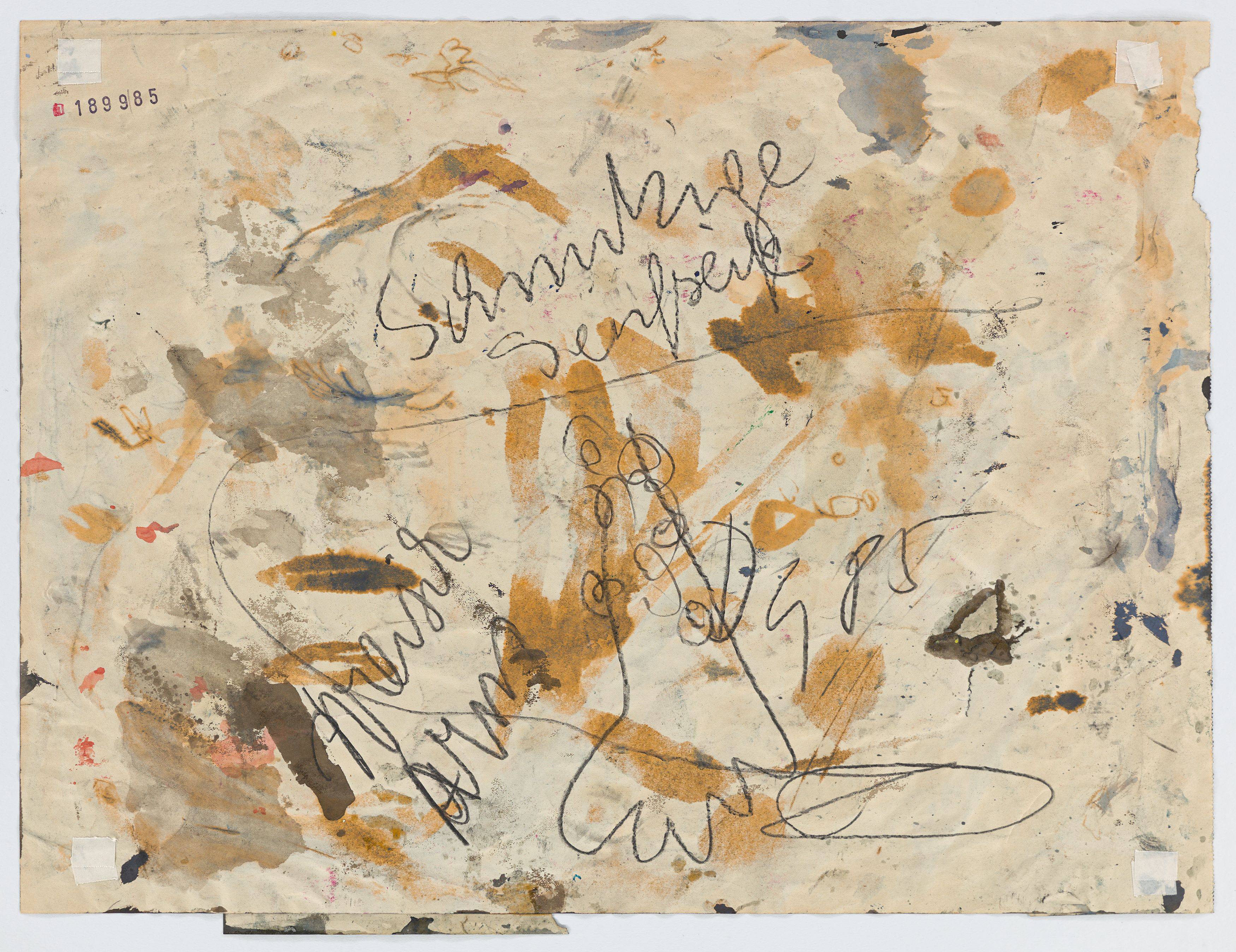 Auf diesem Bild ist das folgende Kunstwerk zu sehen: Gunter Damisch. „Schmutzige Senfseife“. 1985.