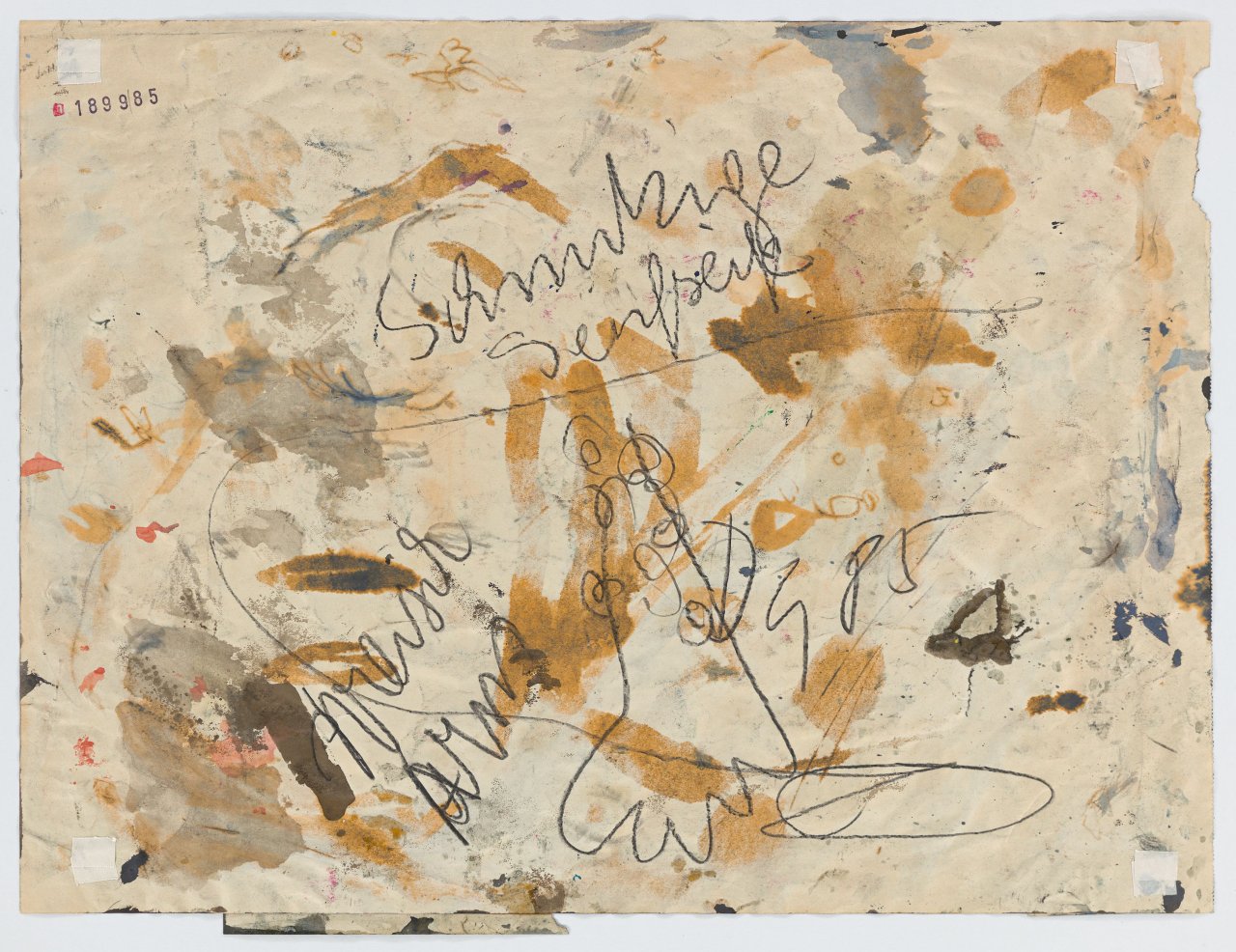 Auf diesem Bild ist das folgende Kunstwerk zu sehen: Gunter Damisch. „Schmutzige Senfseife“. 1985.