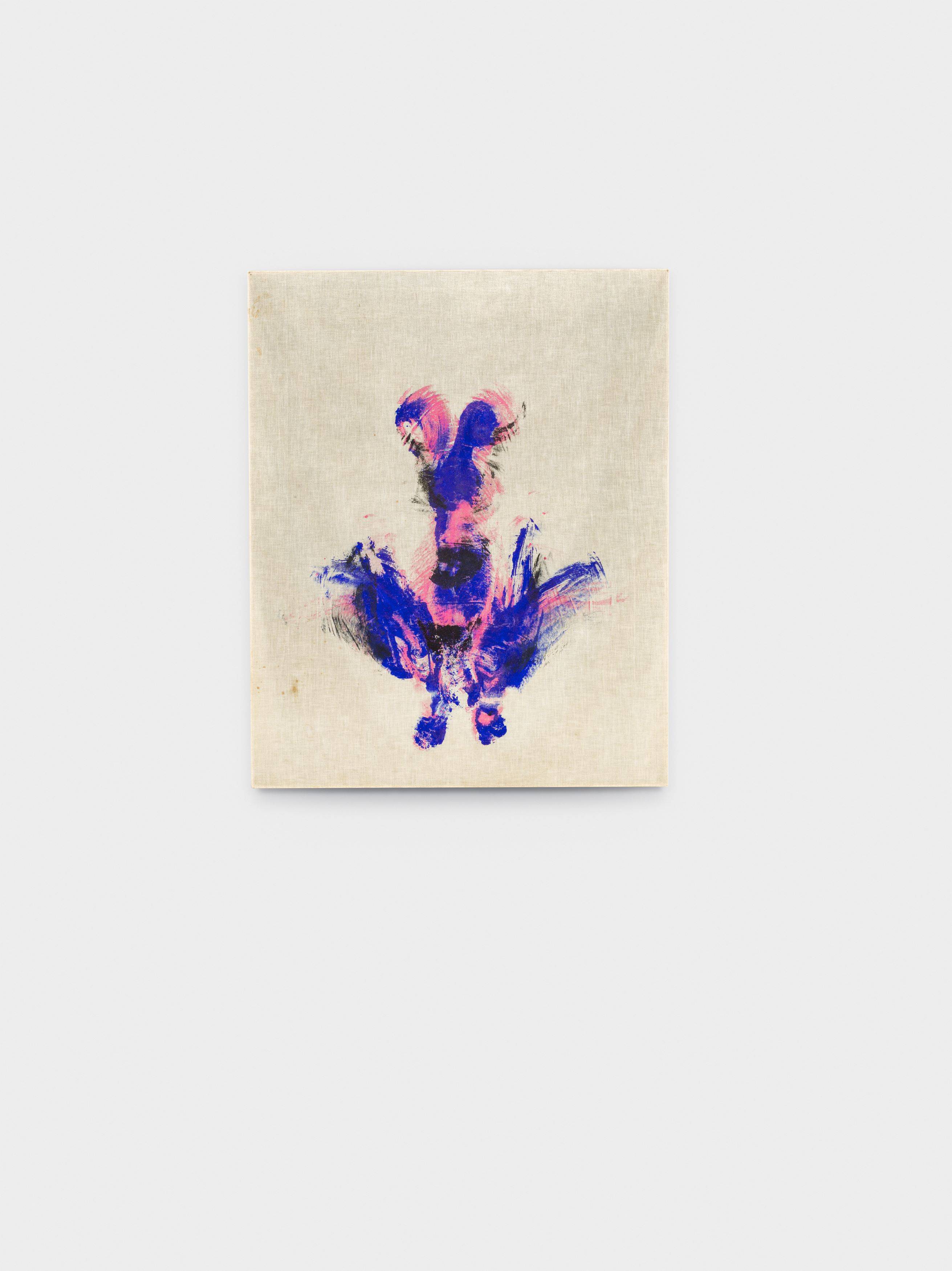 Auf diesem Bild ist das folgende Kunstwerk zu sehen: Yves Klein. „Untitled Shroud Anthropometry, (ANT SU 30)“. 1960.