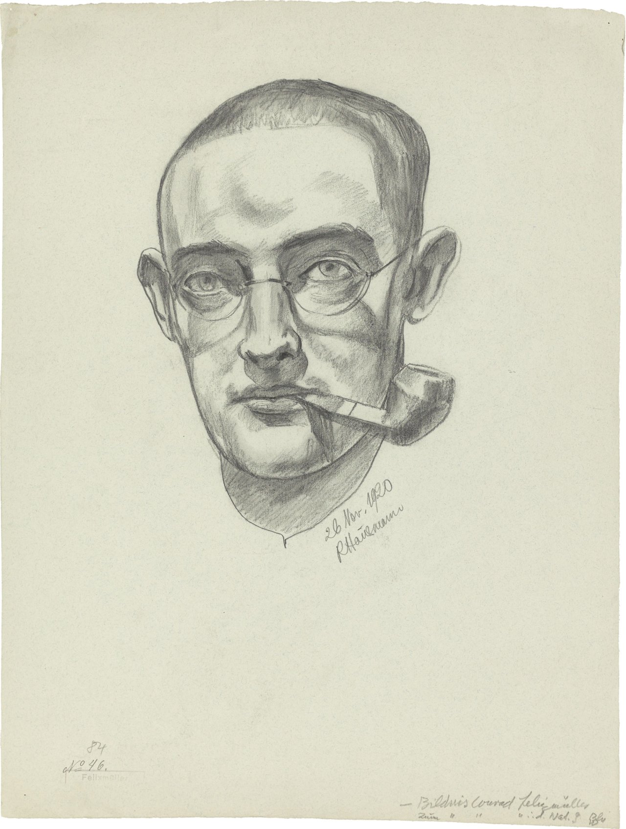 This picture shows the following artwork: Raoul Hausmann. ”Bildnis Conrad Felixmüller”. 1920.