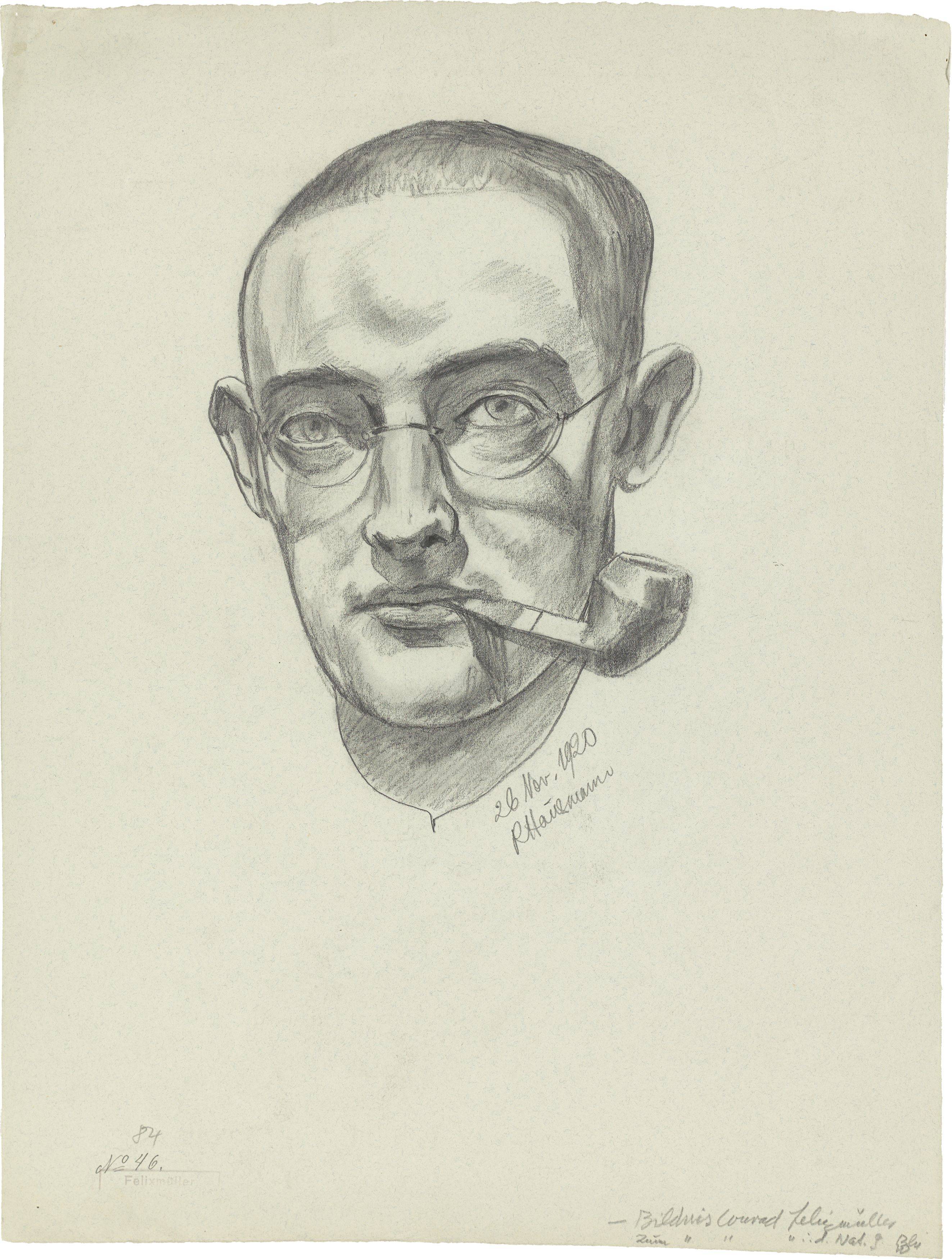 This picture shows the following artwork: Raoul Hausmann. ”Bildnis Conrad Felixmüller”. 1920.