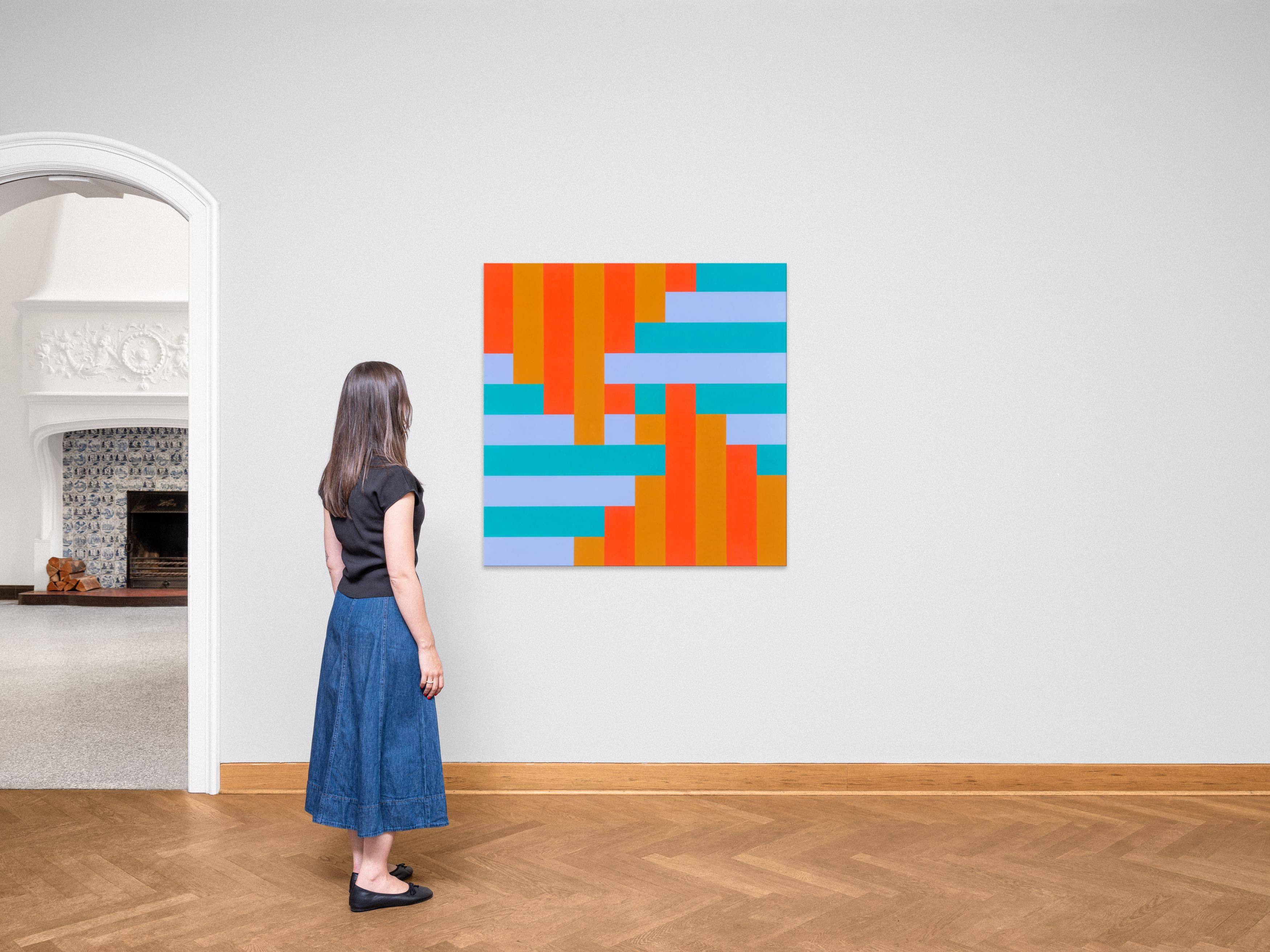 This picture shows the following artwork: Richard Paul Lohse. ”Zwei und zwei gleiche Farbgruppen”. 1965/69.