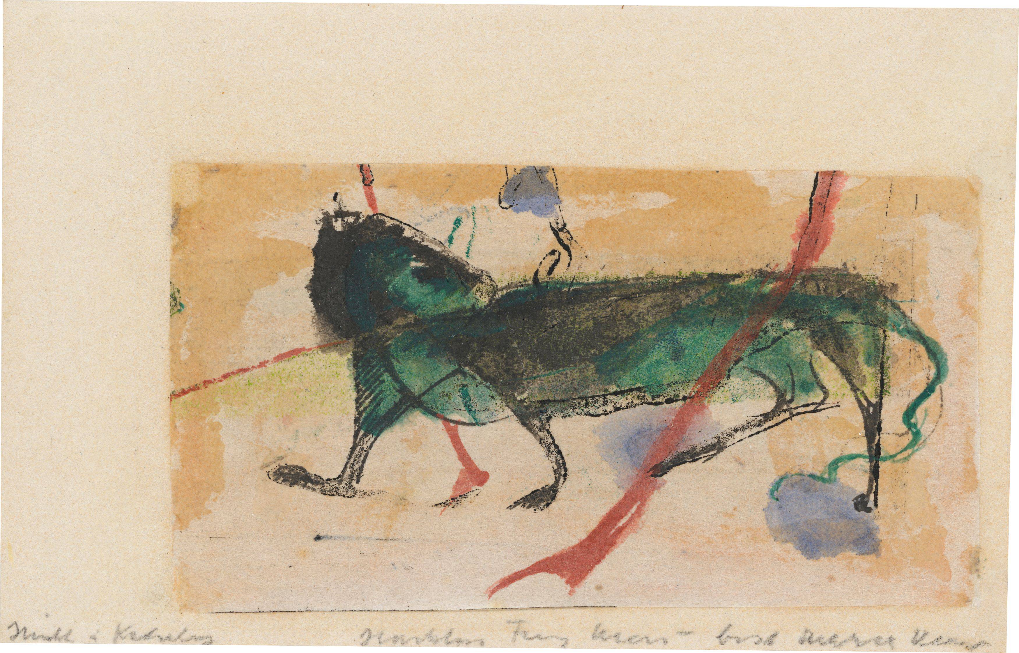 This picture shows the following artwork: Franz Marc. ”Kleines Fabeltier I”. 1912.