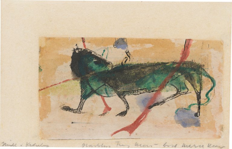This picture shows the following artwork: Franz Marc. ”Kleines Fabeltier I”. 1912.