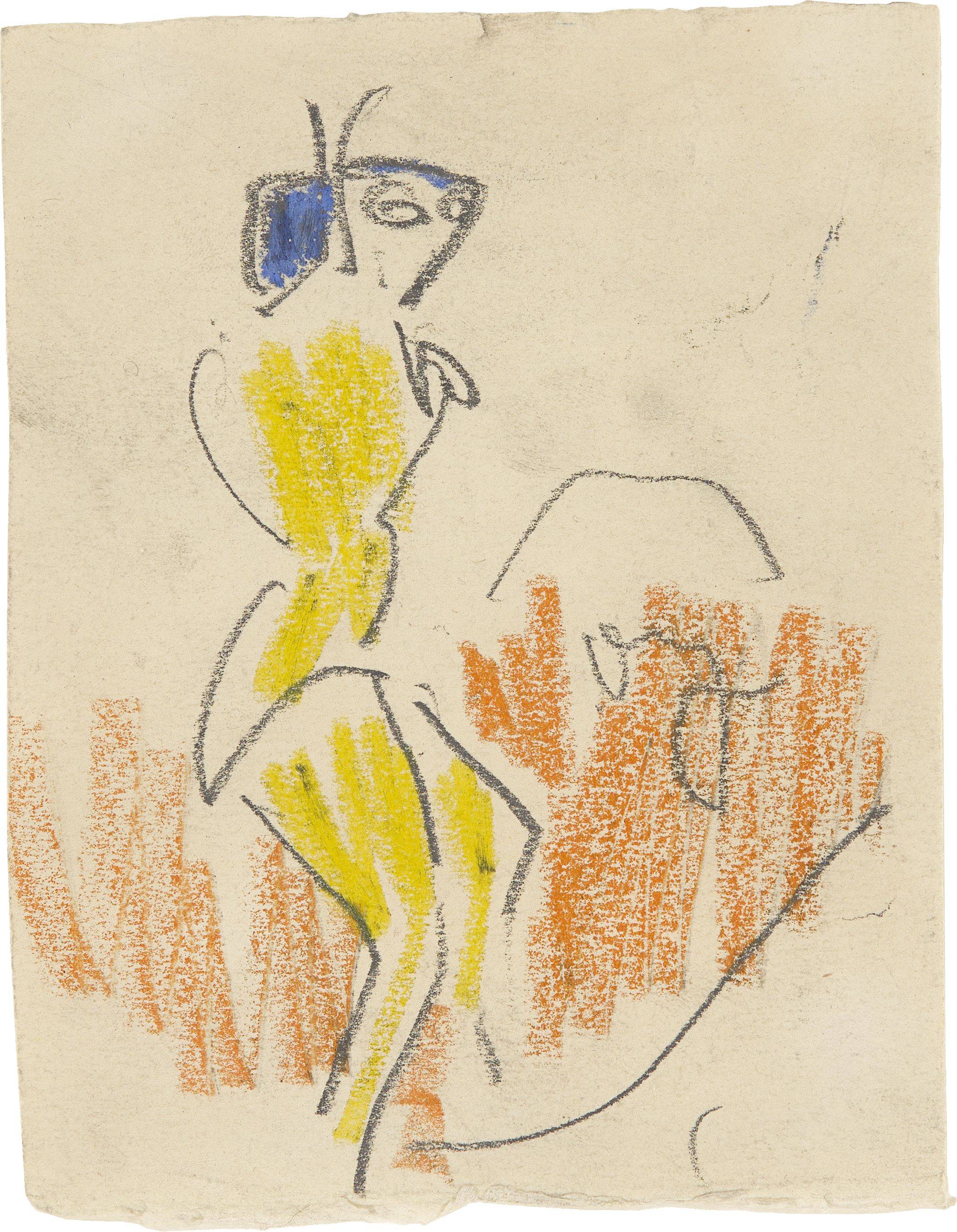 This picture shows the following artwork: Erich Heckel. ”Bewegte weibliche Figur”. Circa 1910.