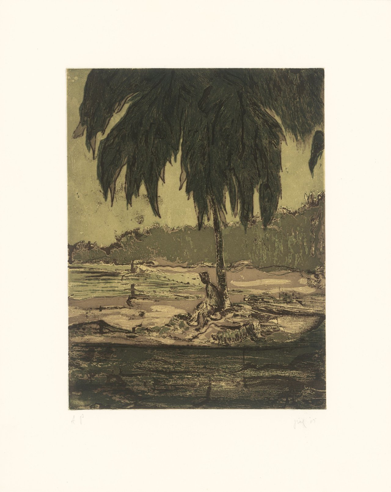 Auf diesem Bild ist das folgende Kunstwerk zu sehen: Peter Doig. „Curious“. 2005.