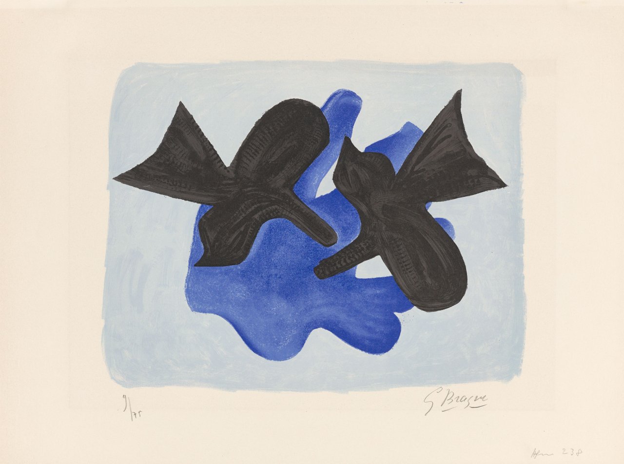 This picture shows the following artwork: Georges Braque. ”Oiseaux”. 1963.