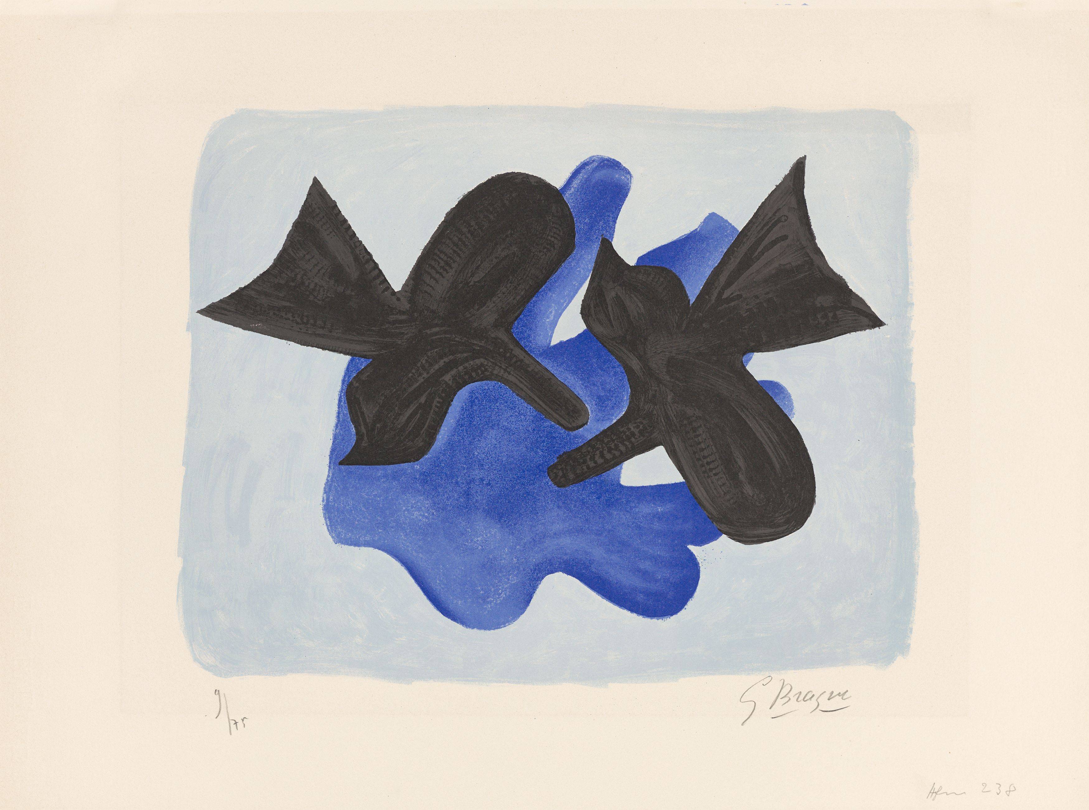 This picture shows the following artwork: Georges Braque. ”Oiseaux”. 1963.