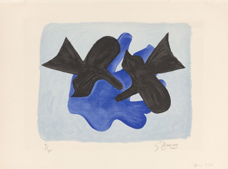 This picture shows the following artwork: Georges Braque. ”Oiseaux”. 1963.