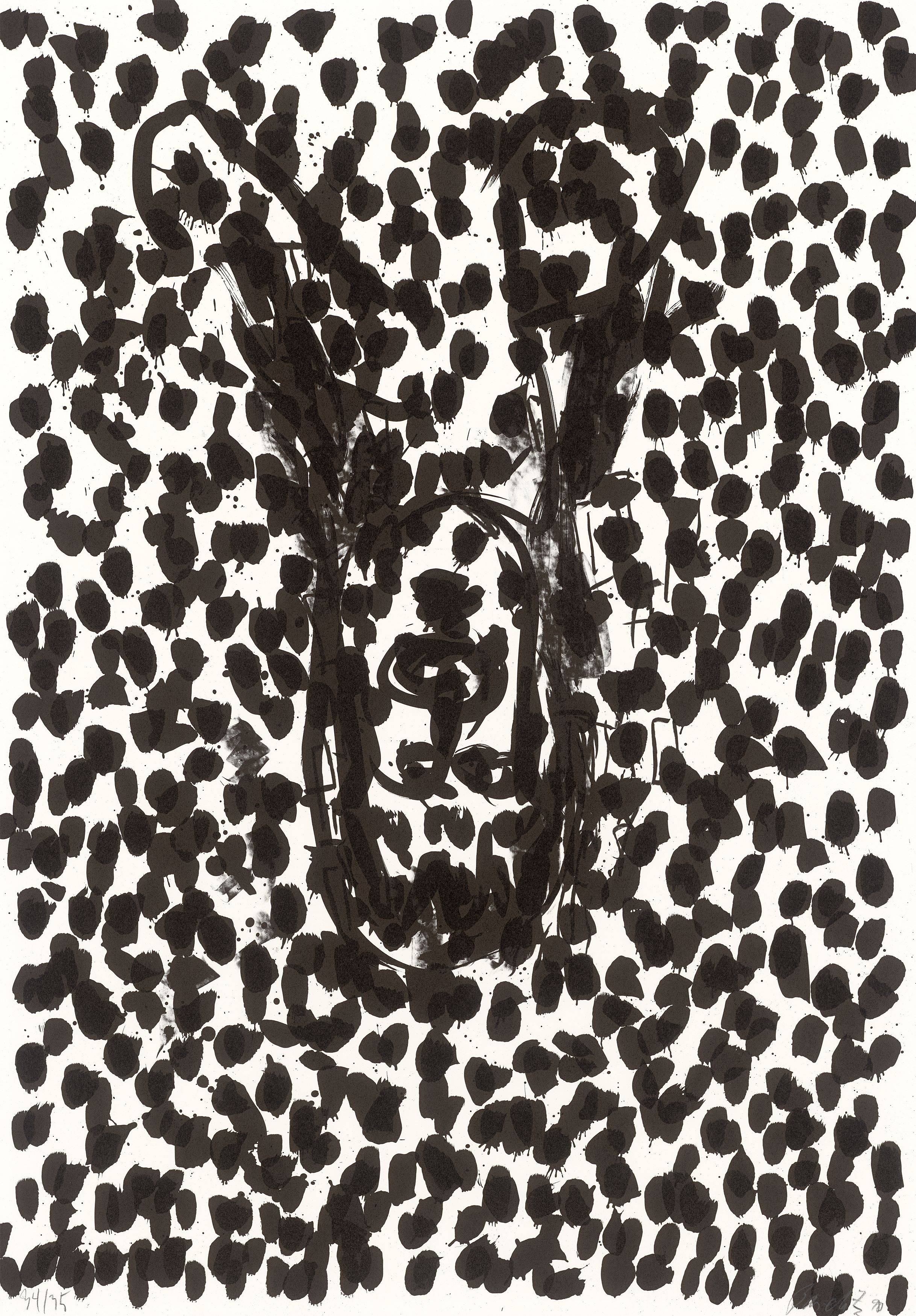 This picture shows the following artwork: Georg Baselitz. From: ”Georg Baselitz - Suite 45”. 1990 .