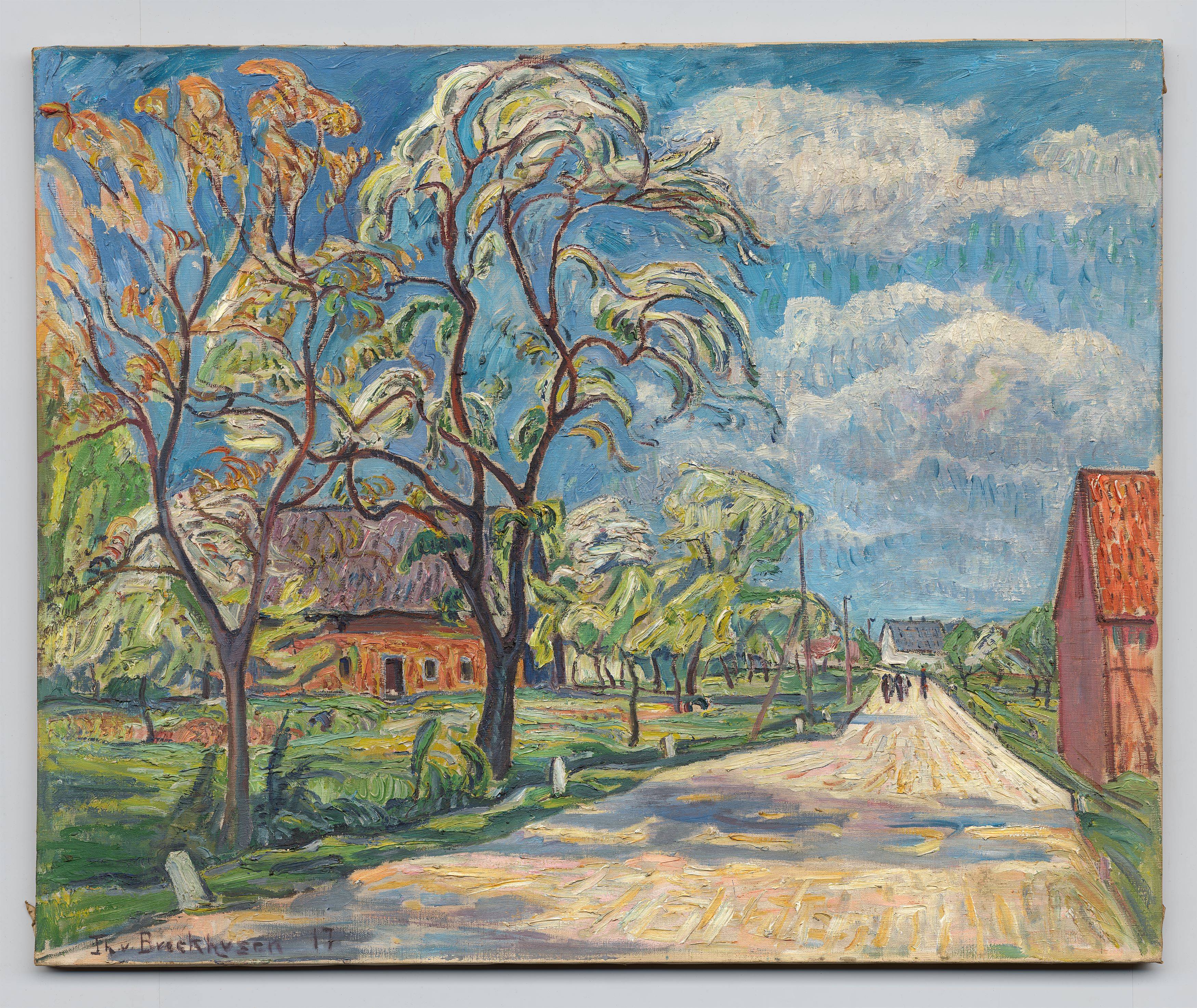 This picture shows the following artwork: Theo von Brockhusen. Village Street (Kaiserswaldau). 1917.